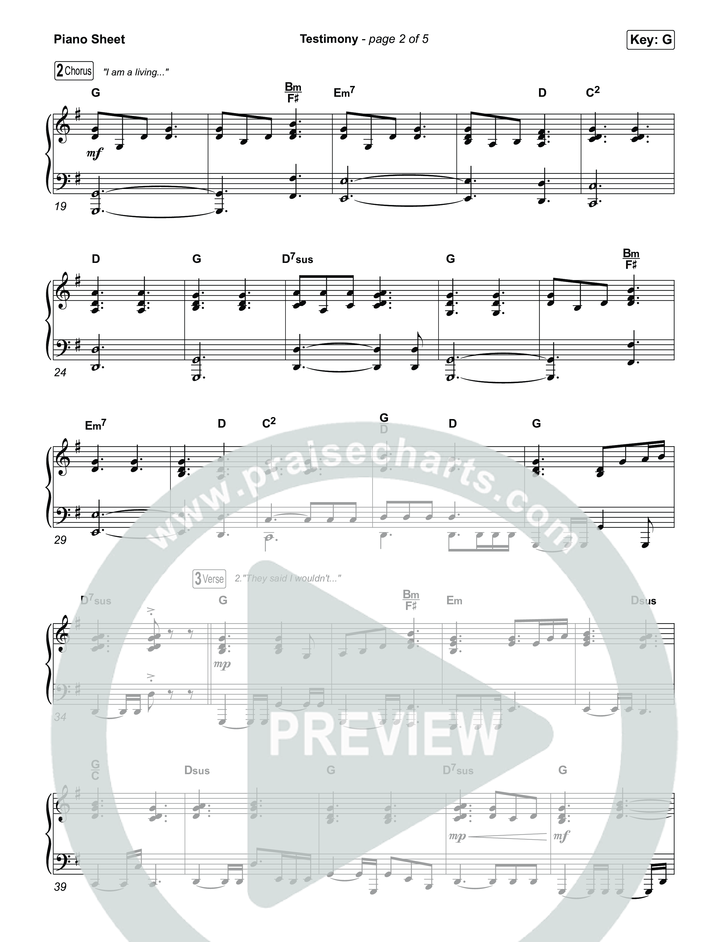 Testimony (Unison/2-Part) Piano Sheet (Terrian / Arr. Luke Gambill)