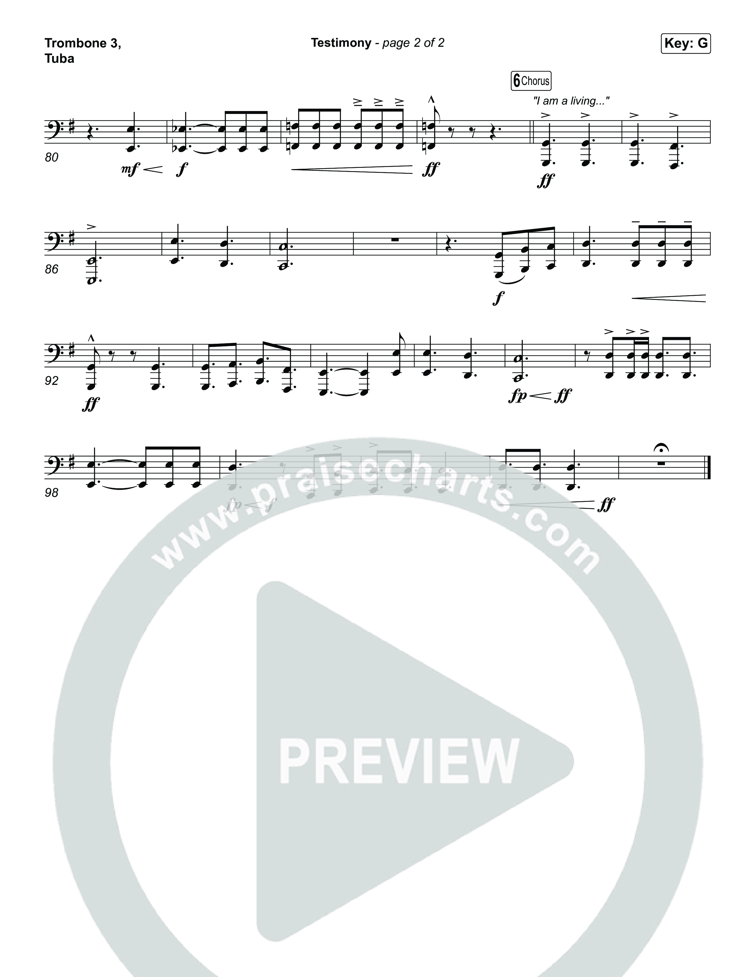 Testimony (Unison/2-Part) Trombone 3/Tuba (Terrian / Arr. Luke Gambill)