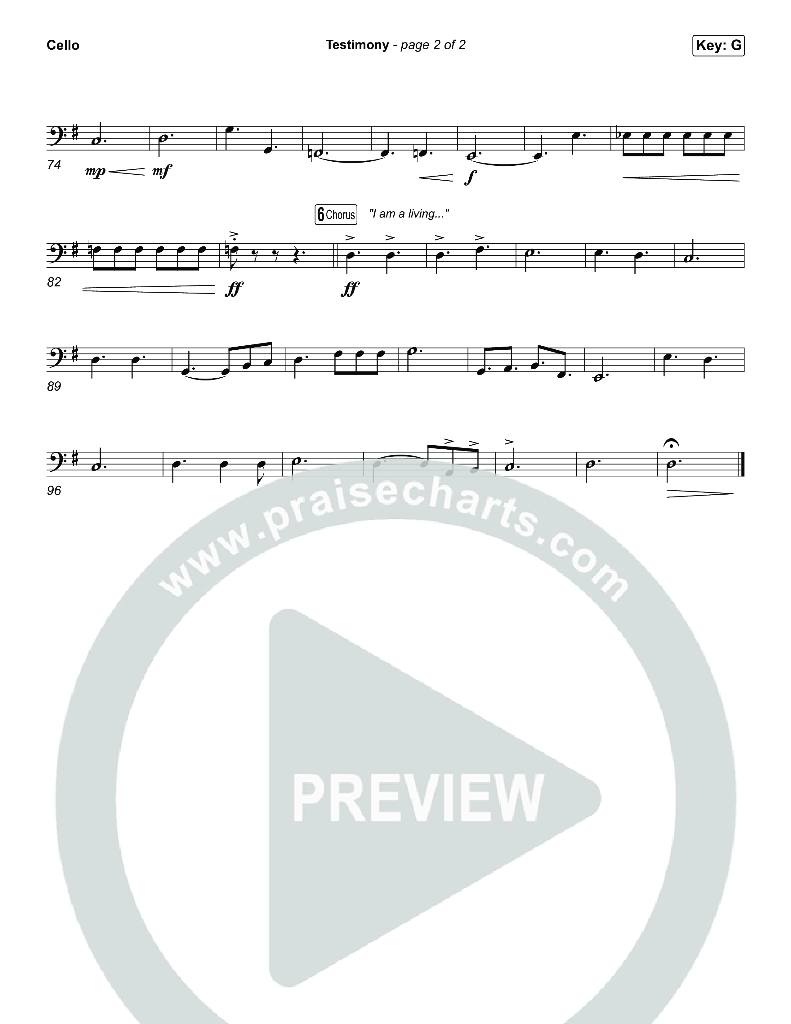 Testimony (Sing It Now) Cello (Terrian / Arr. Luke Gambill)