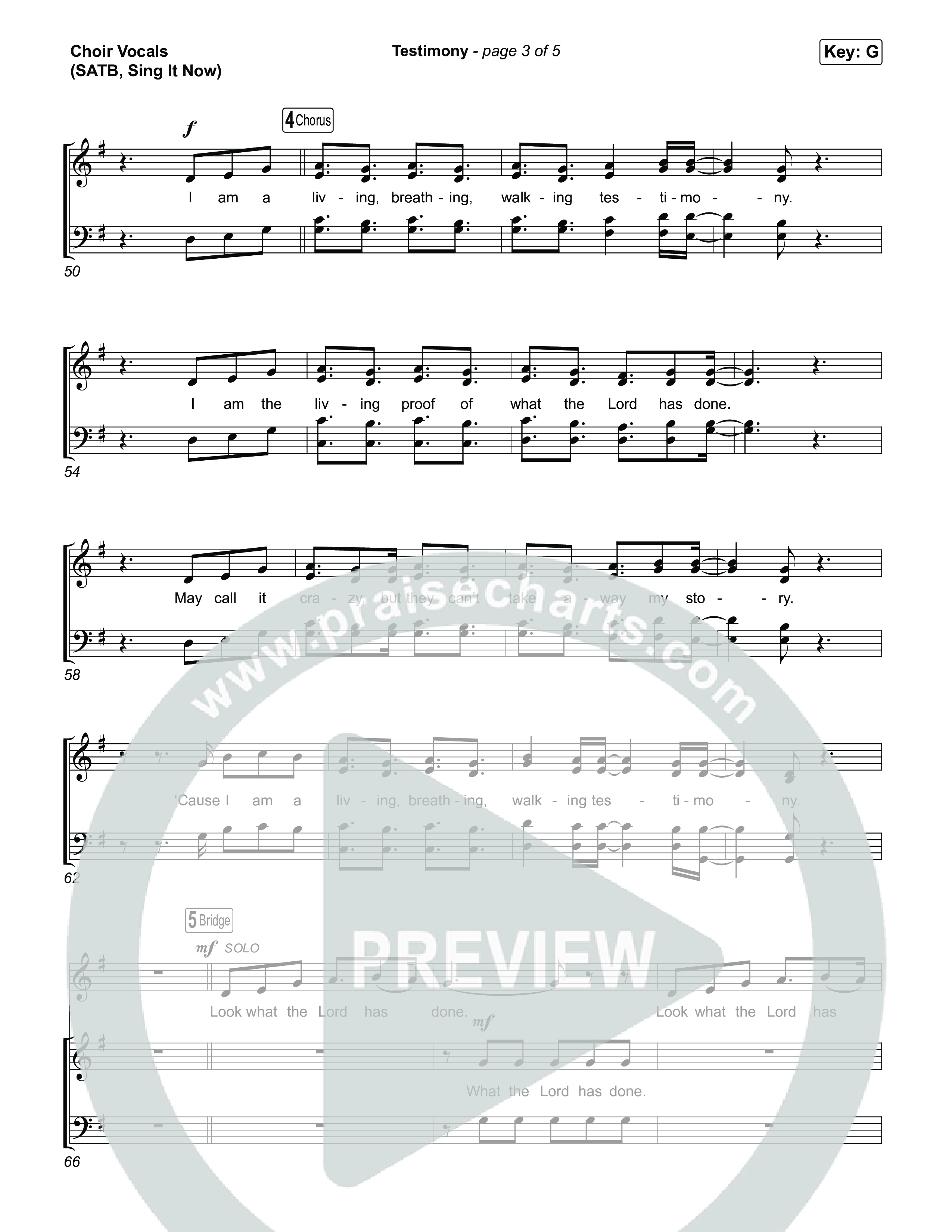Testimony (Sing It Now) Choir Sheet (SATB) (Terrian / Arr. Luke Gambill)