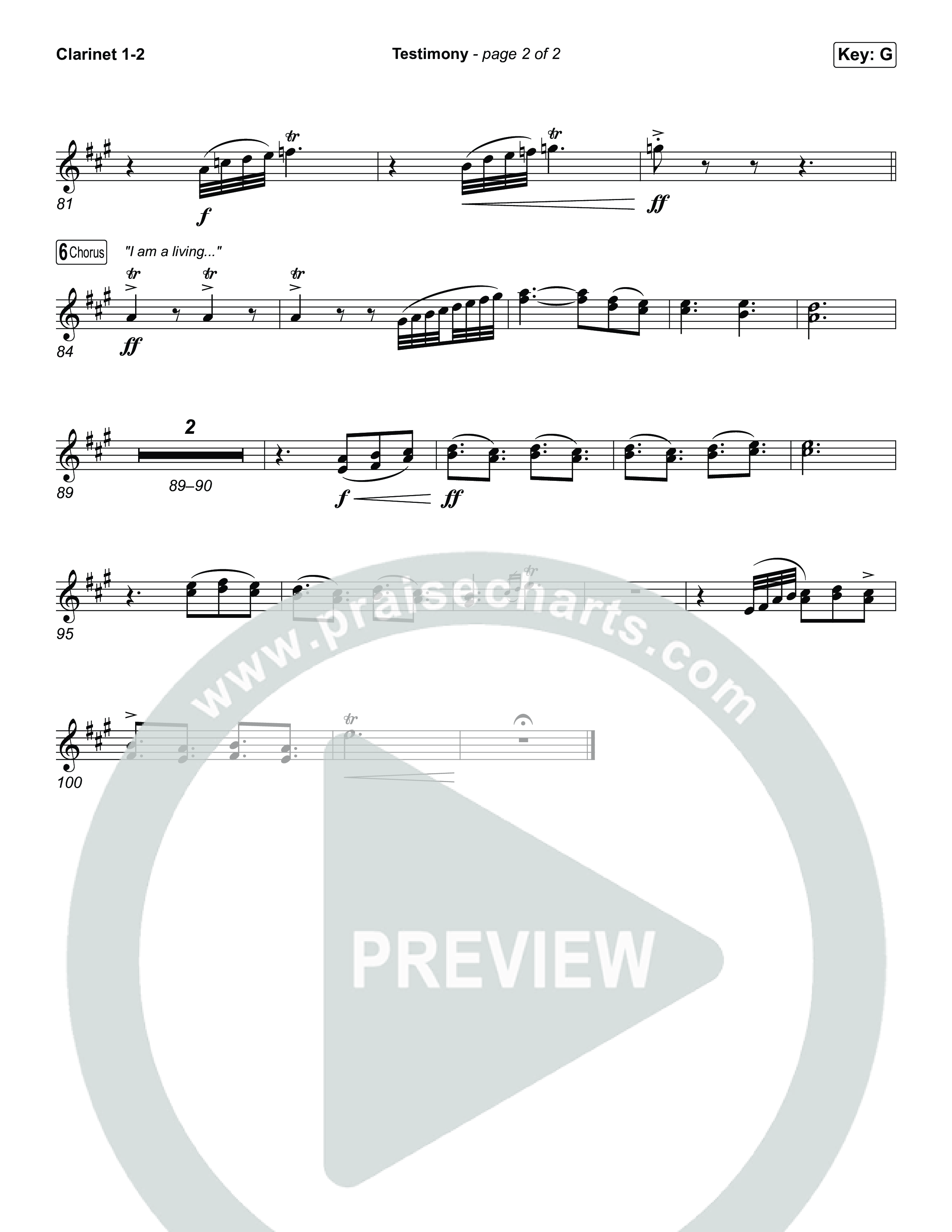 Testimony (Sing It Now) Clarinet 1/2 (Terrian / Arr. Luke Gambill)