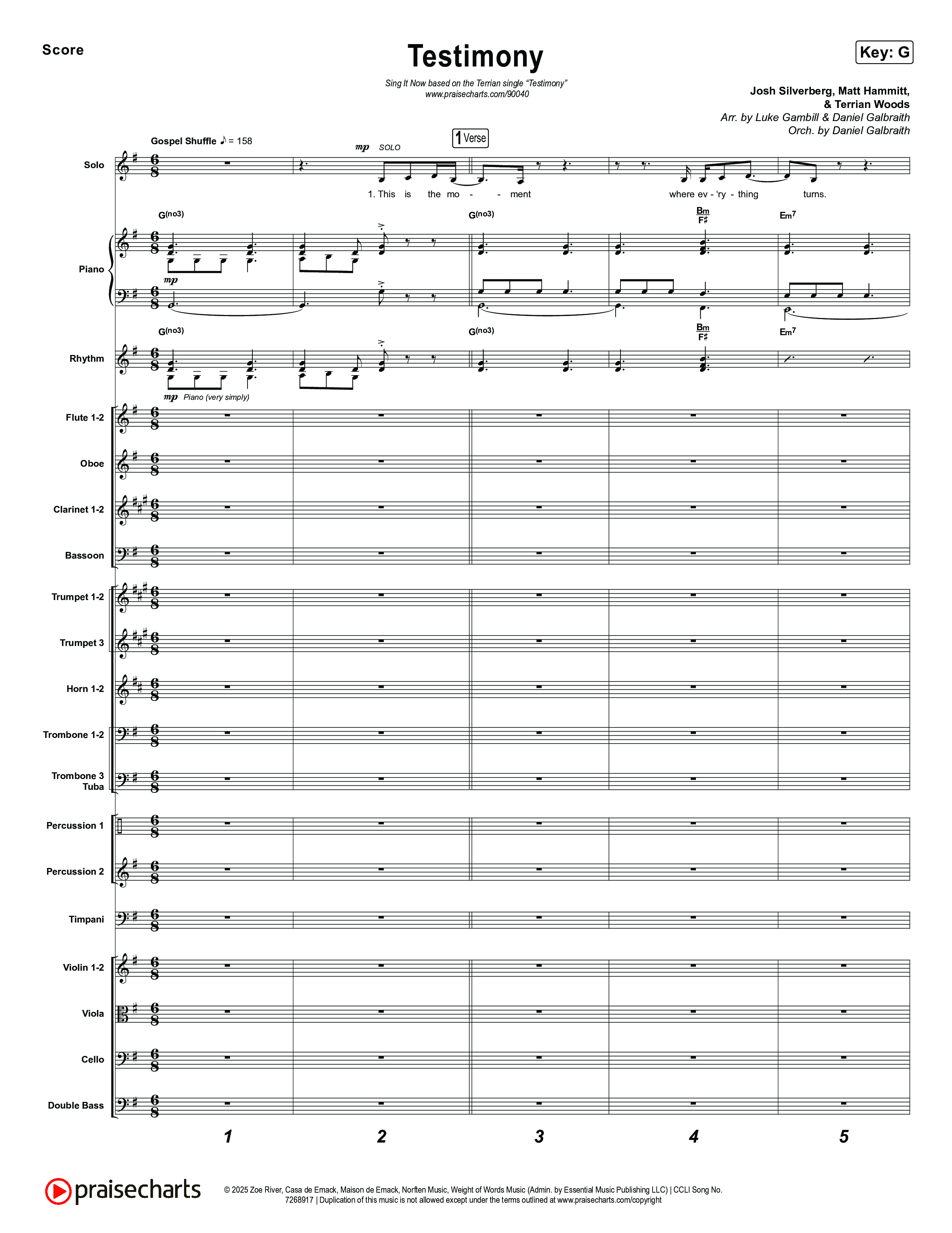 Testimony (Sing It Now) Conductor's Score (Terrian / Arr. Luke Gambill)