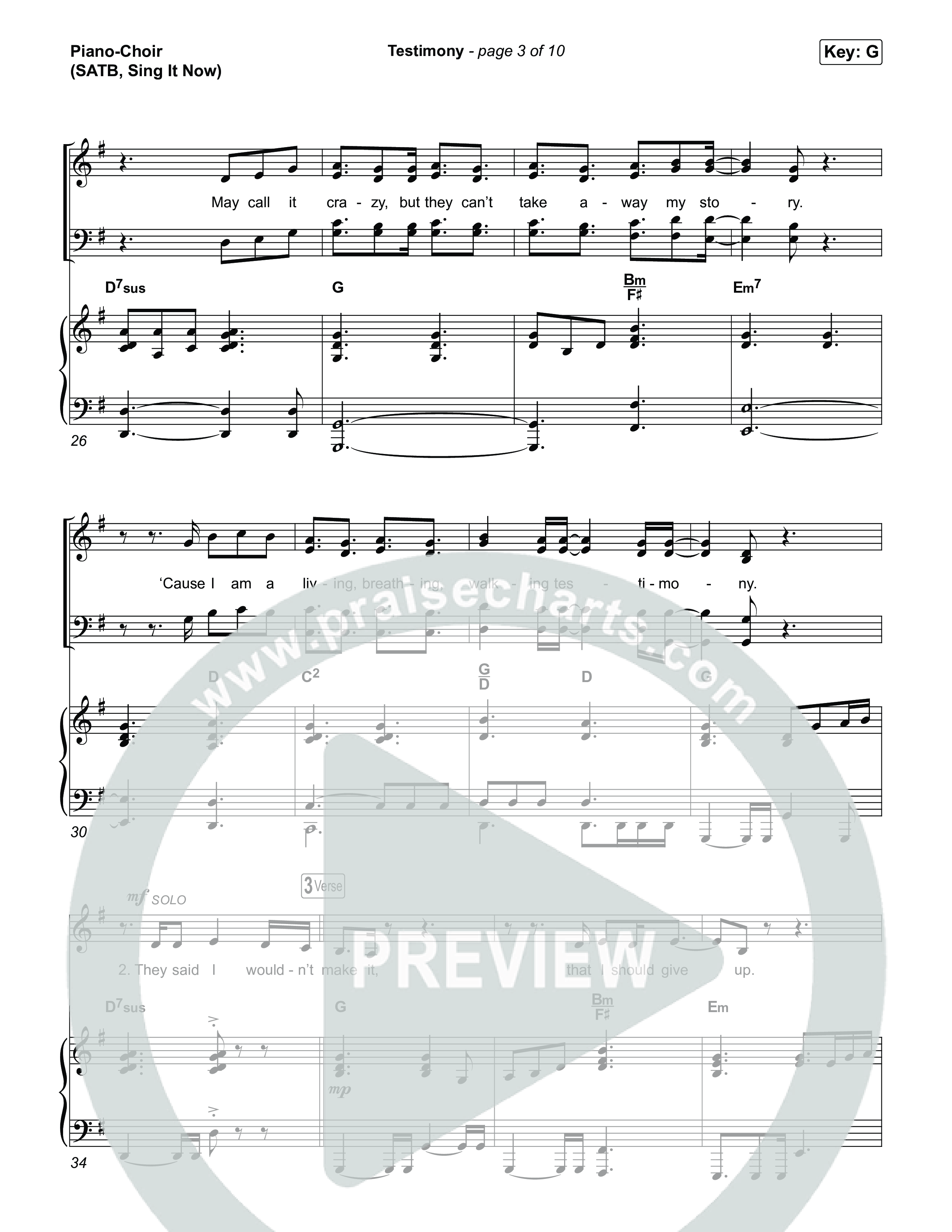 Testimony (Sing It Now) Piano/Choir (SATB) (Terrian / Arr. Luke Gambill)
