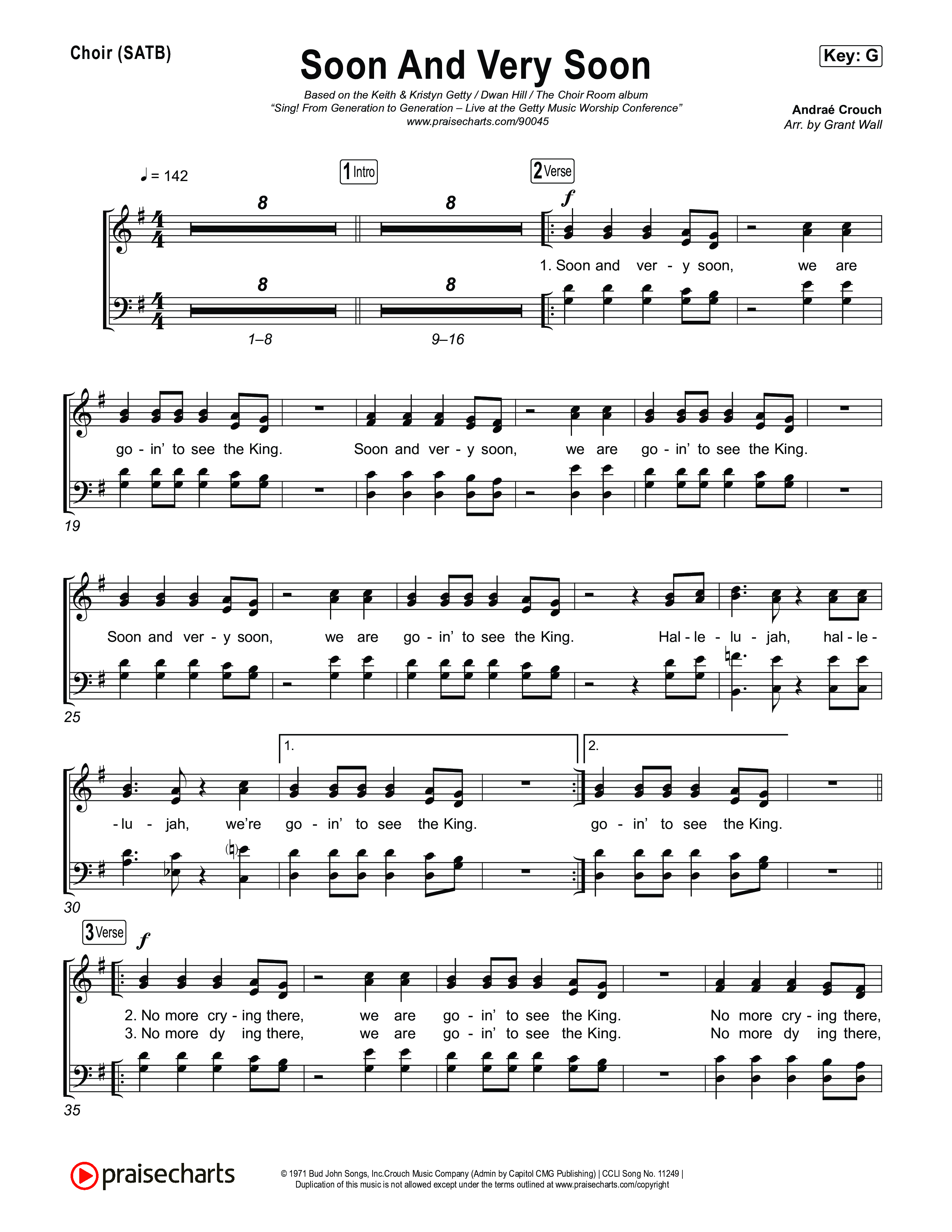 Soon And Very Soon Choir Sheet (SATB) (Keith & Kristyn Getty / Sing! / Dwan Hill / The Choir Room)