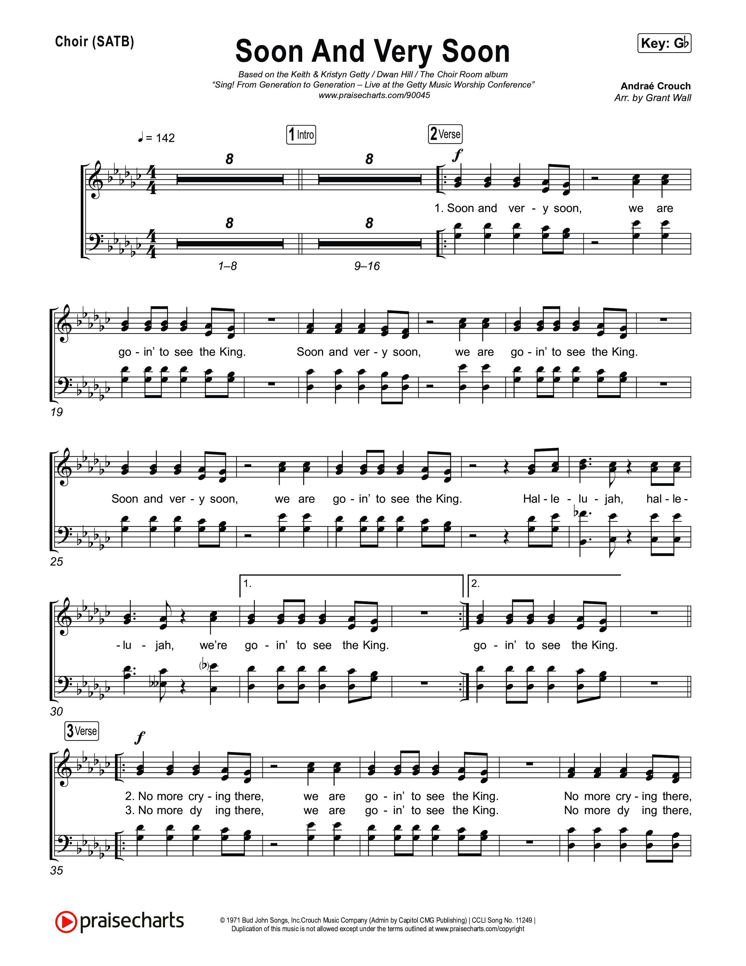 Soon And Very Soon Choir Sheet (SATB) (Keith & Kristyn Getty / Sing! / Dwan Hill / The Choir Room)
