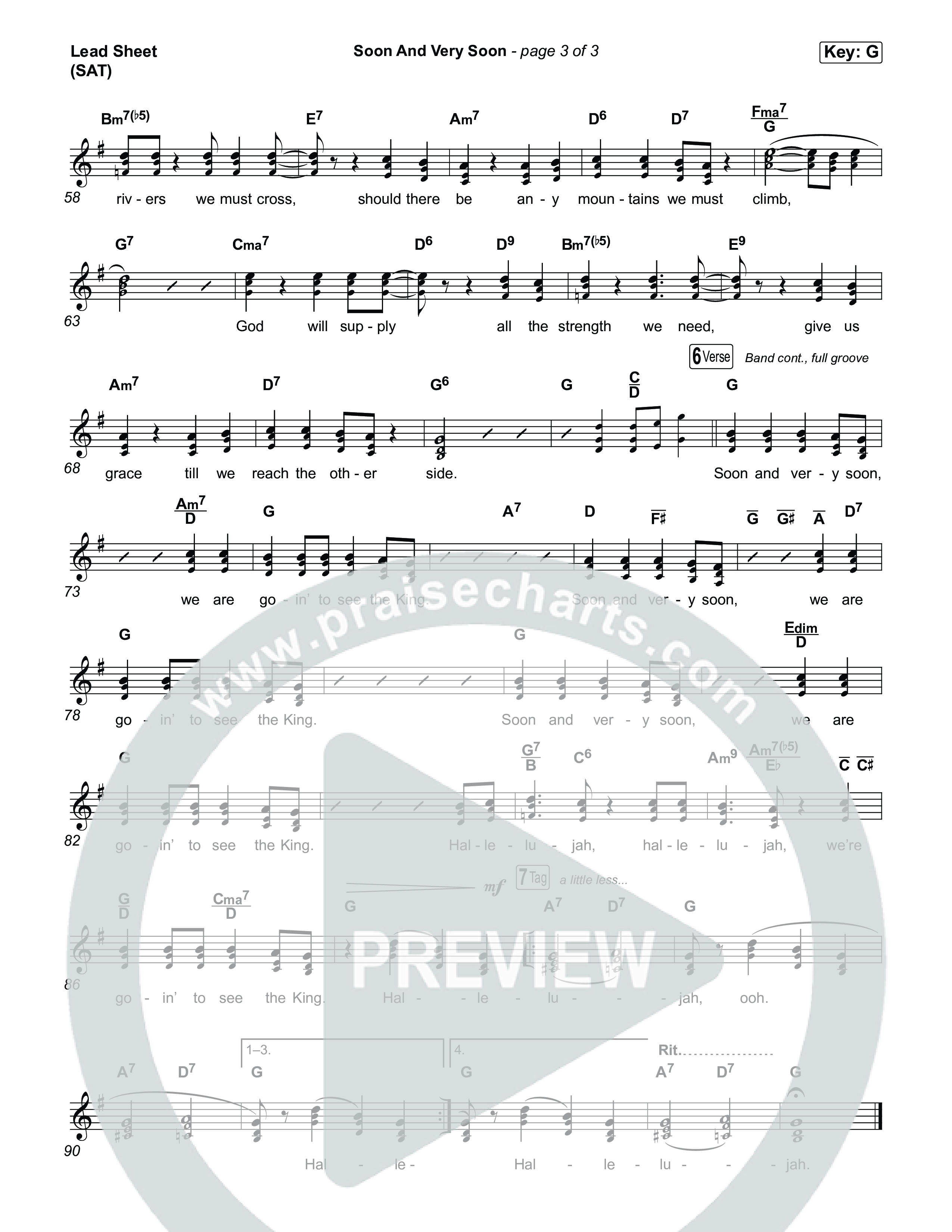 Soon And Very Soon Lead Sheet (SAT) (Keith & Kristyn Getty / Sing! / Dwan Hill / The Choir Room)