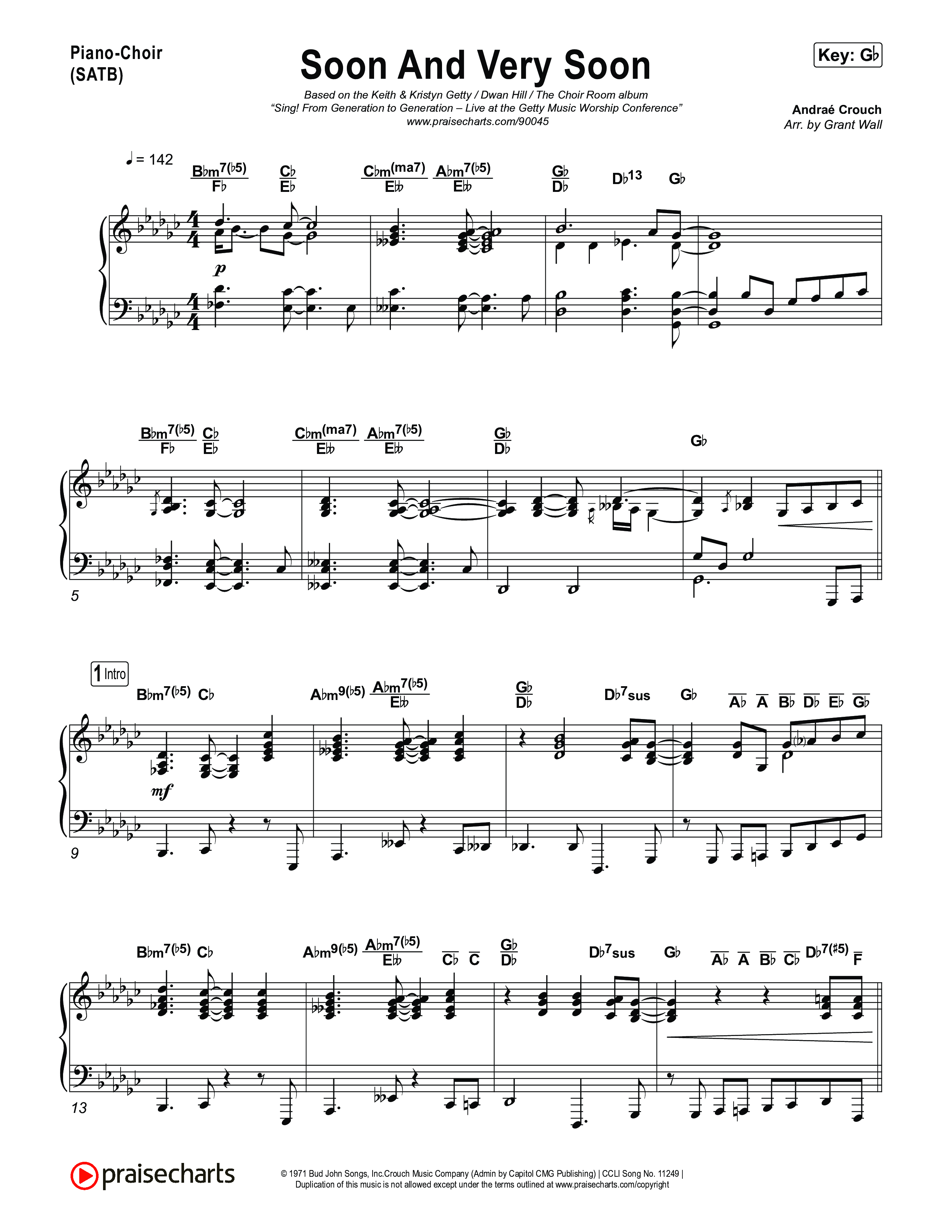 Soon And Very Soon Piano/Vocal (SATB) (Keith & Kristyn Getty / Sing! / Dwan Hill / The Choir Room)