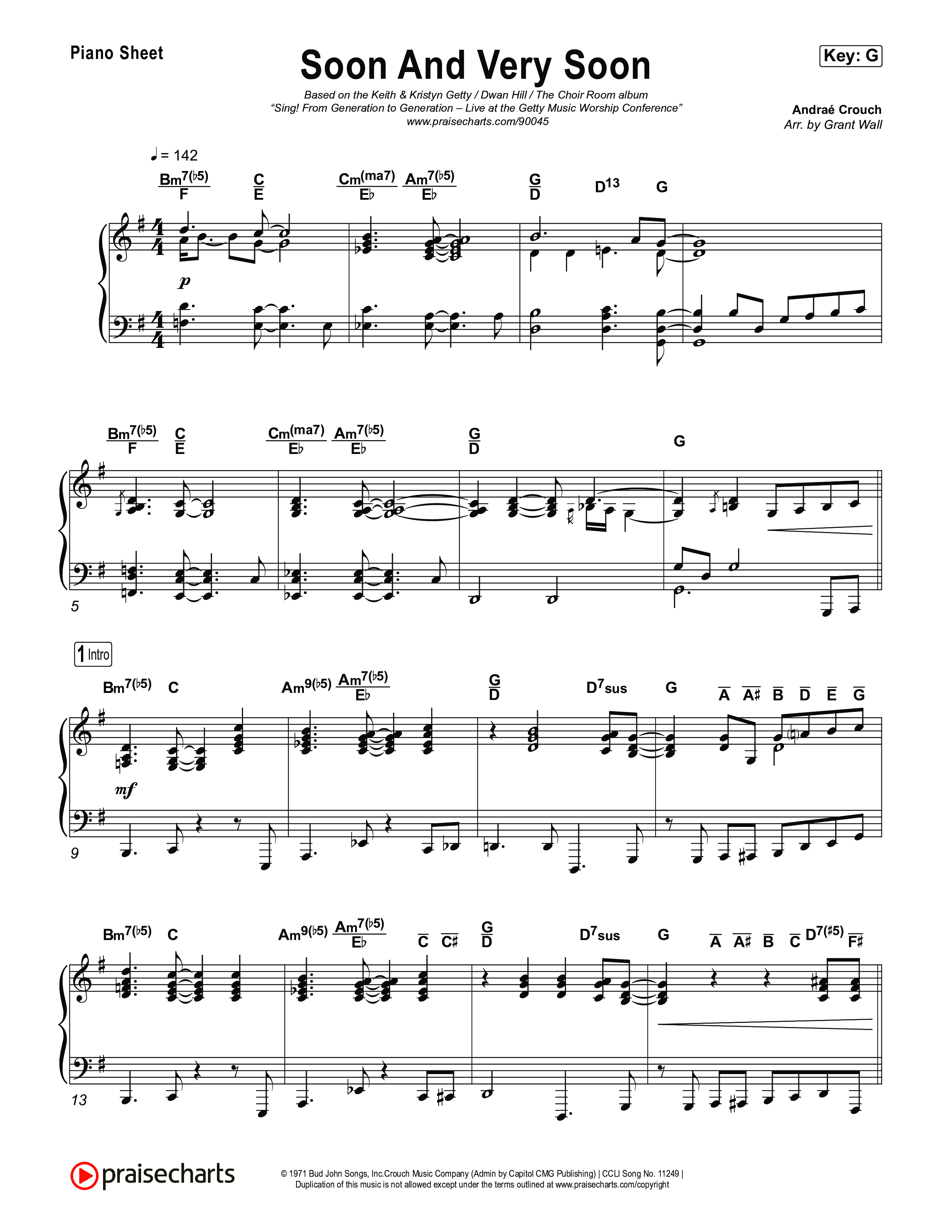 Soon And Very Soon Piano Sheet (Keith & Kristyn Getty / Sing! / Dwan Hill / The Choir Room)