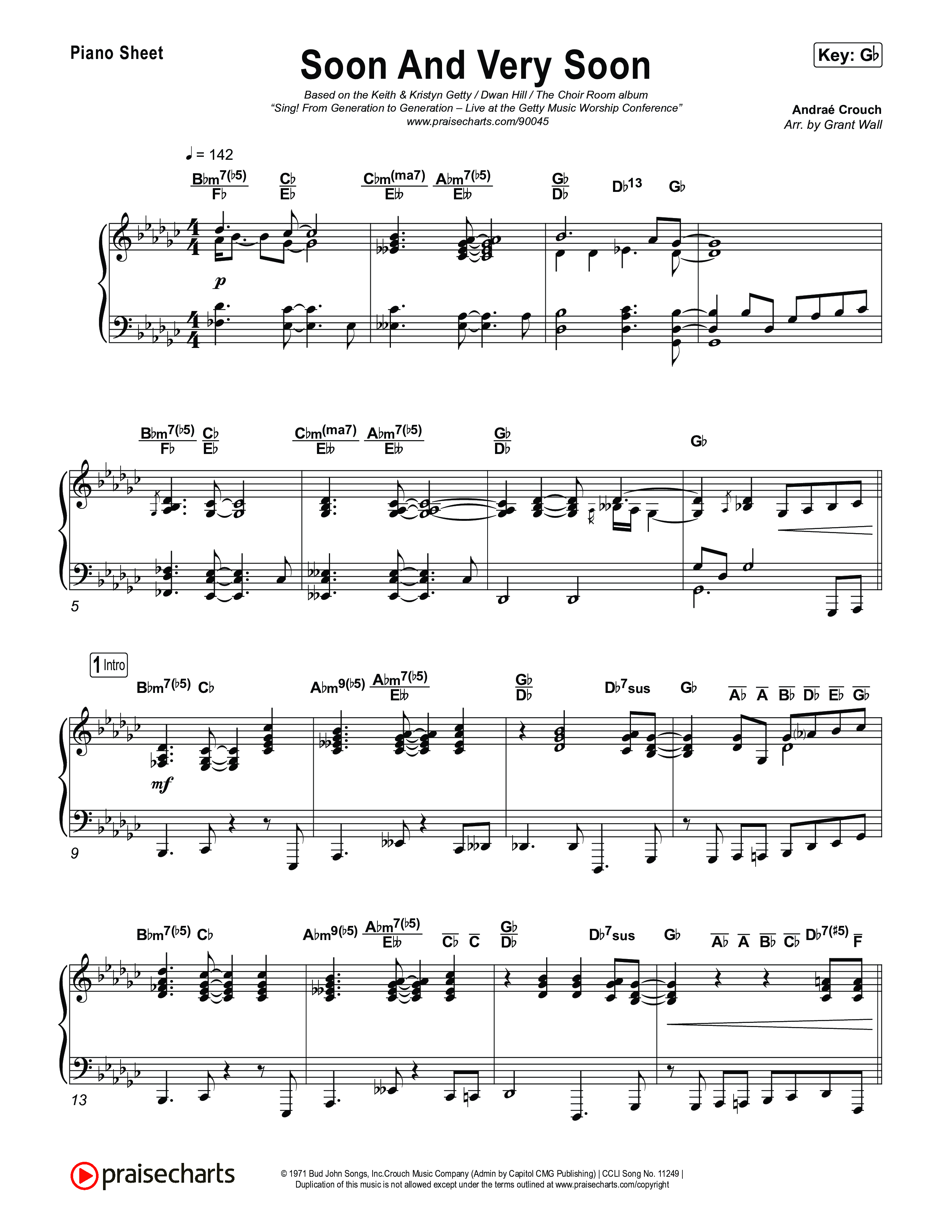 Soon And Very Soon Piano Sheet (Keith & Kristyn Getty / Sing! / Dwan Hill / The Choir Room)