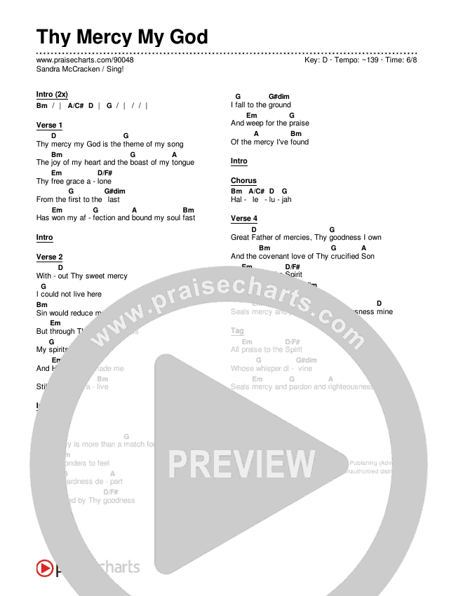 Thy Mercy My God Chords & Lyrics (Sandra McCracken / Sing!)