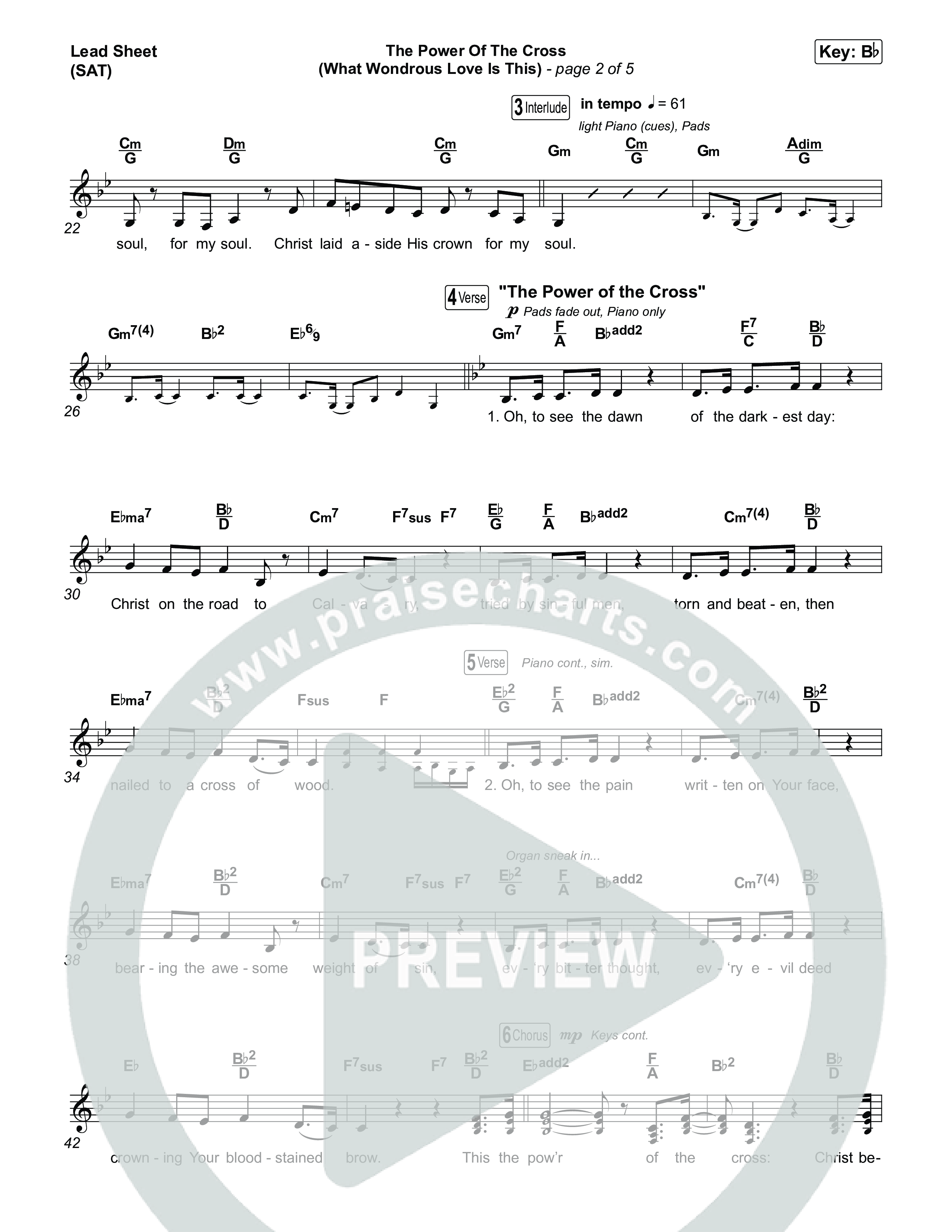 The Power Of The Cross (What Wondrous Love Is This) Lead Sheet (SAT) (Keith & Kristyn Getty / Sing!)