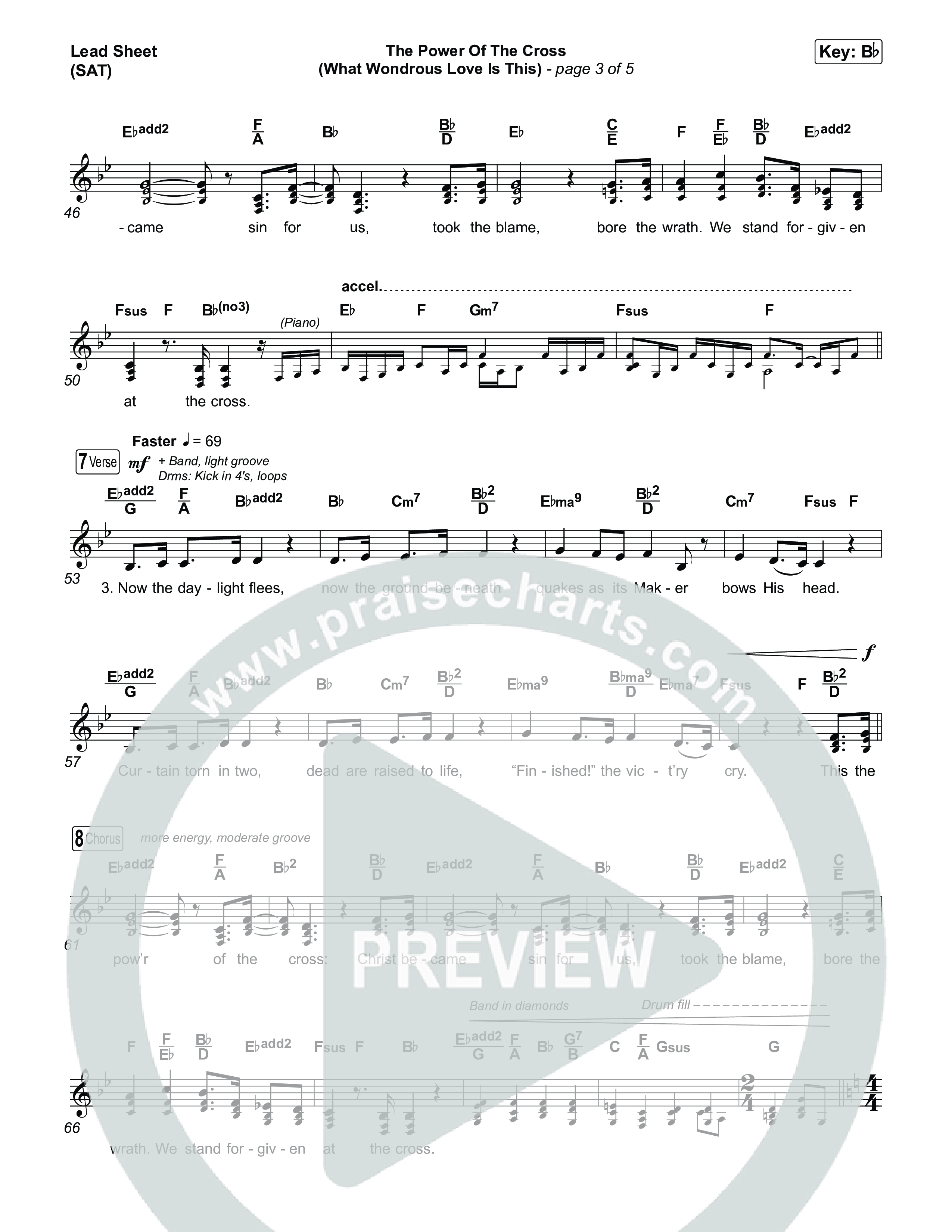 The Power Of The Cross (What Wondrous Love Is This) Lead Sheet (SAT) (Keith & Kristyn Getty / Sing!)