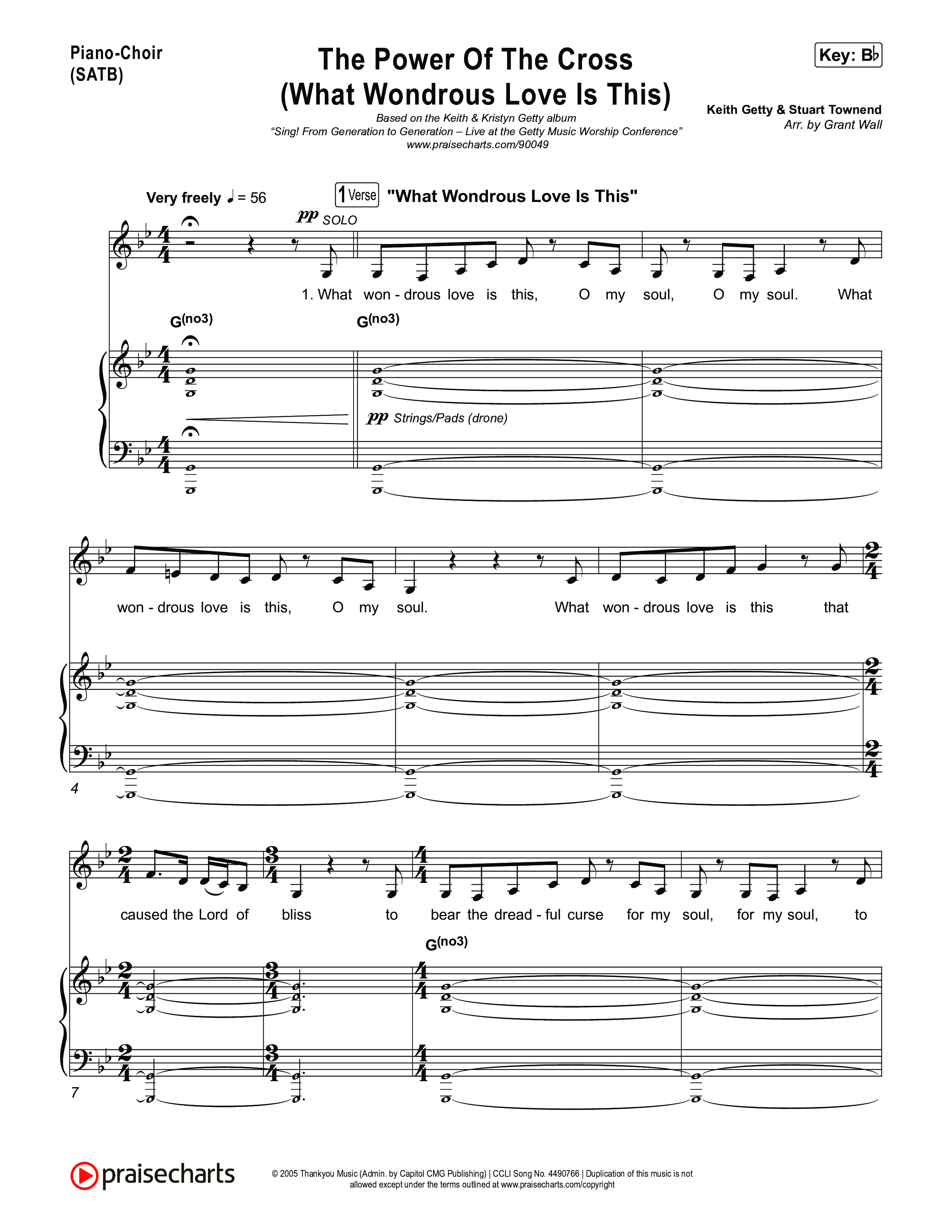 The Power Of The Cross (What Wondrous Love Is This) Piano/Vocal Pack (Keith & Kristyn Getty / Sing!)