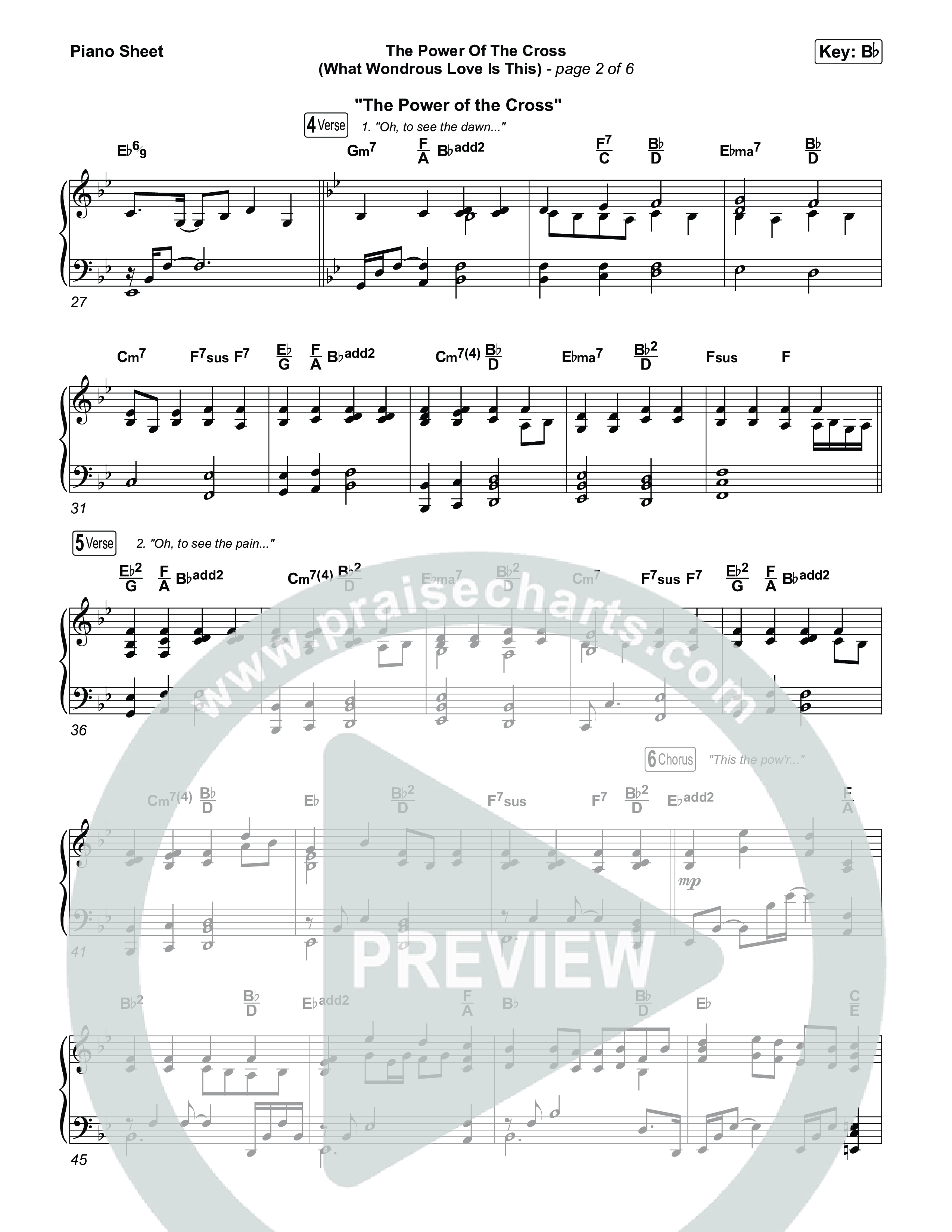 The Power Of The Cross (What Wondrous Love Is This) Piano Sheet (Keith & Kristyn Getty / Sing!)