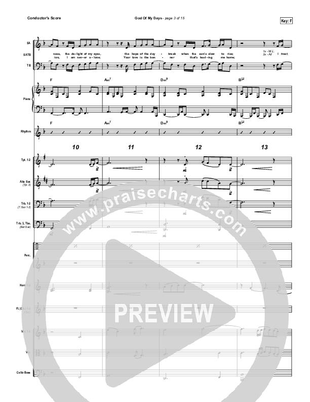 God Of My Days Conductor's Score (Gateway Worship)