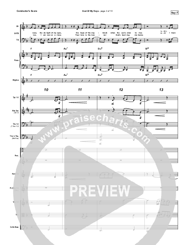 God Of My Days Conductor's Score (Gateway Worship)