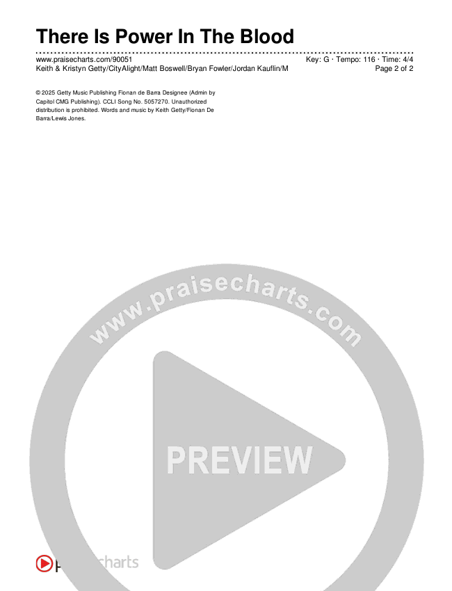 There Is Power In The Blood Chords & Lyrics (Keith & Kristyn Getty / CityAlight / Matt Boswell / Bryan Fowler / Jordan Kauflin / Matt Papa / The Getty Girls / Sing!)