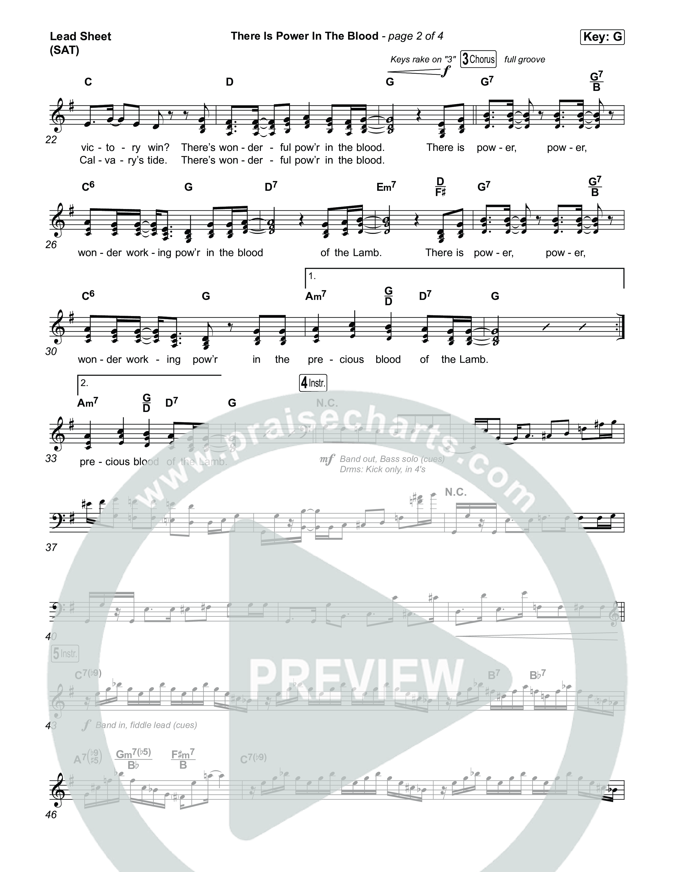 There Is Power In The Blood Lead Sheet (SAT) (Keith & Kristyn Getty / CityAlight / Matt Boswell / Bryan Fowler / Jordan Kauflin / Matt Papa / The Getty Girls / Sing!)