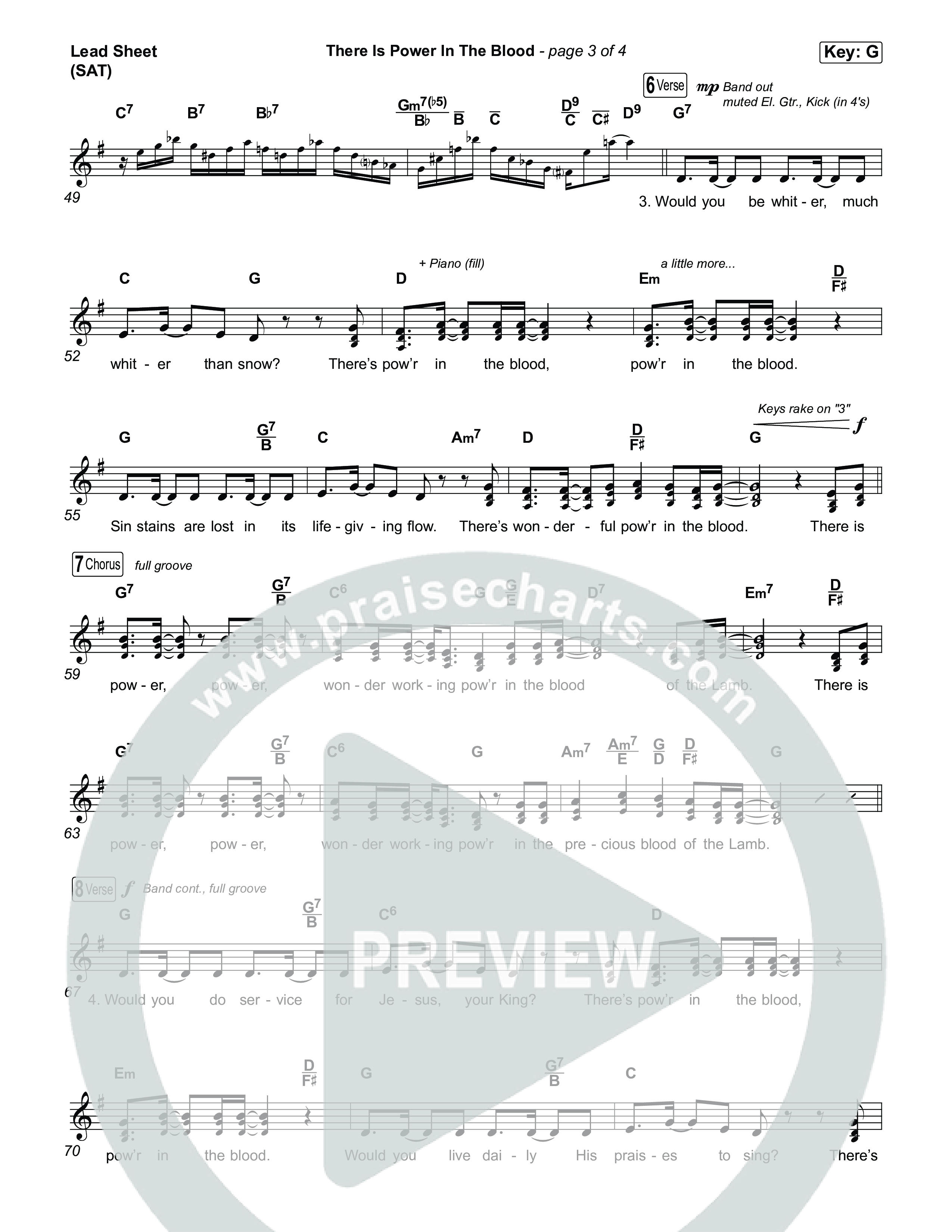 There Is Power In The Blood Lead Sheet (SAT) (Keith & Kristyn Getty / CityAlight / Matt Boswell / Bryan Fowler / Jordan Kauflin / Matt Papa / The Getty Girls / Sing!)