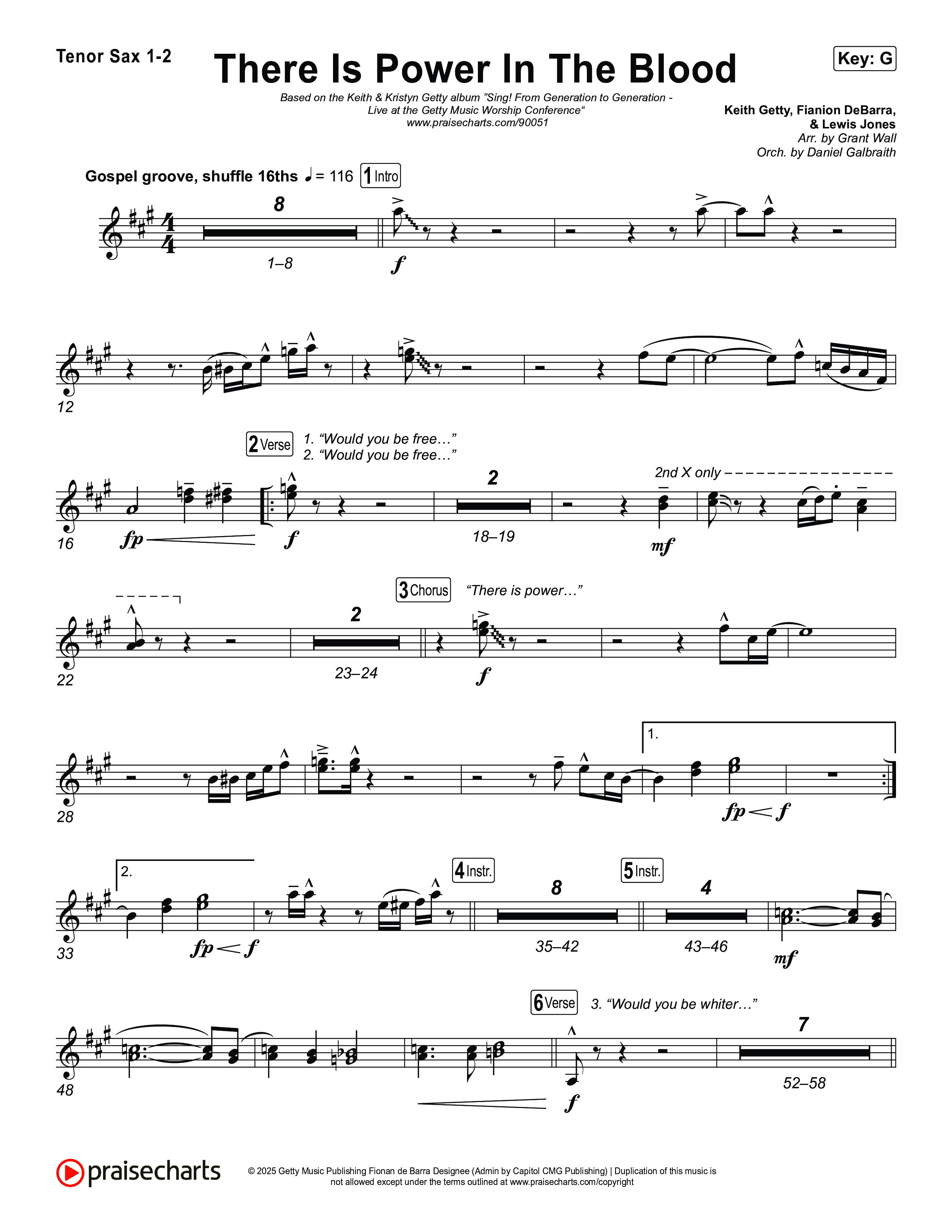 There Is Power In The Blood Tenor Sax 1,2 (Keith & Kristyn Getty / CityAlight / Matt Boswell / Bryan Fowler / Jordan Kauflin / Matt Papa / The Getty Girls / Sing!)