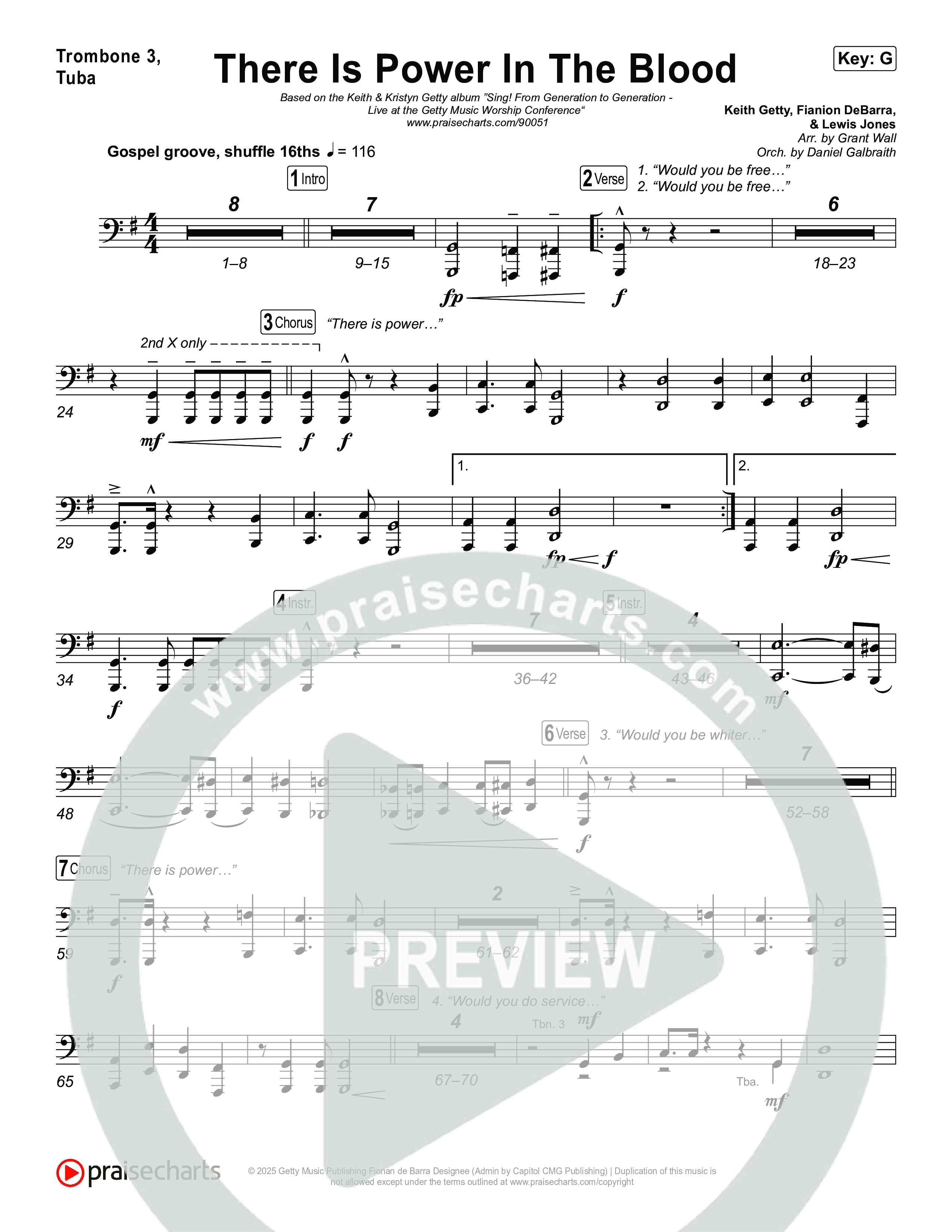 There Is Power In The Blood Trombone 3/Tuba (Keith & Kristyn Getty / CityAlight / Matt Boswell / Bryan Fowler / Jordan Kauflin / Matt Papa / The Getty Girls / Sing!)