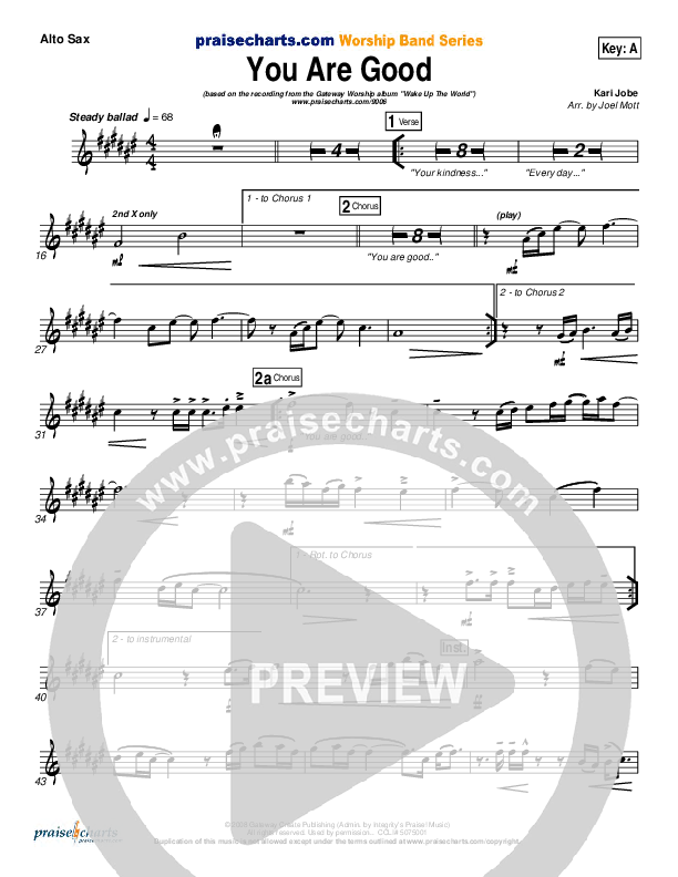 You Are Good Alto Sax (Gateway Worship)