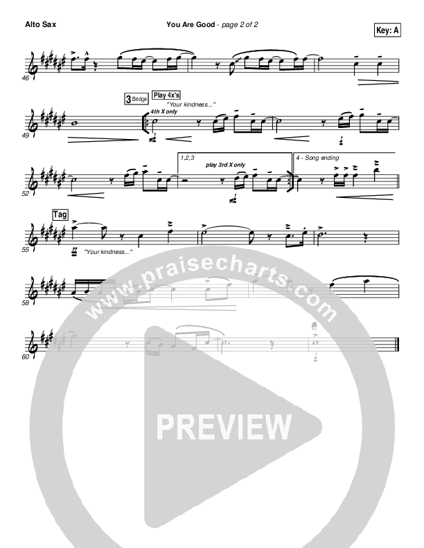 You Are Good Alto Sax (Gateway Worship)