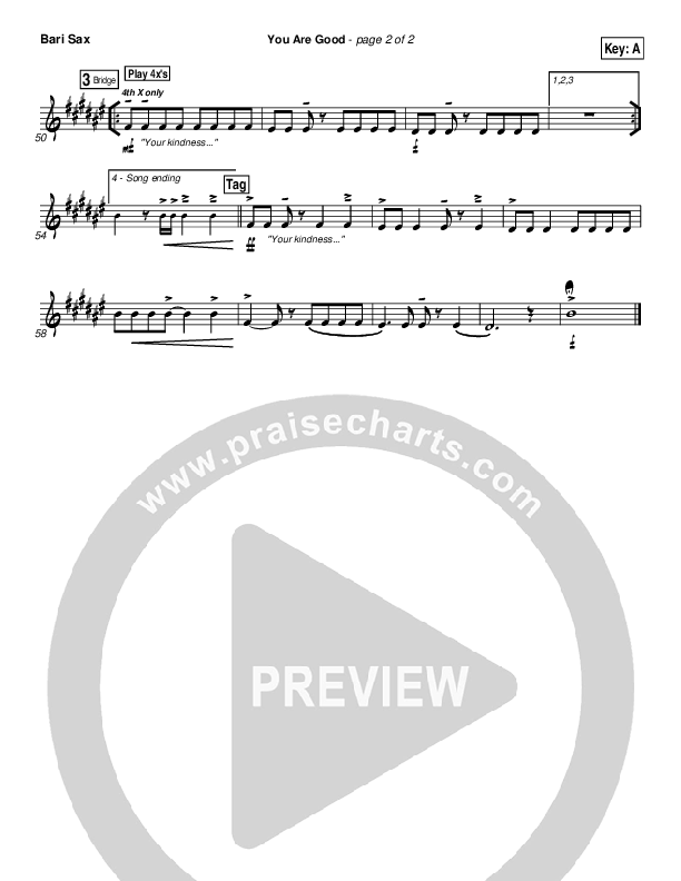 You Are Good Bari Sax (Gateway Worship)