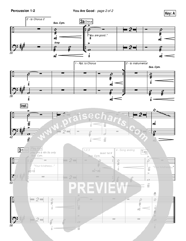 You Are Good Percussion 1/2 (Gateway Worship)