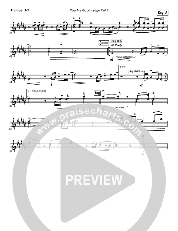 You Are Good Trumpet 1,2 (Gateway Worship)