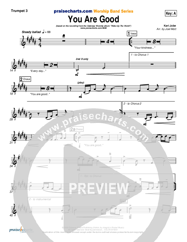 You Are Good Trumpet 3 (Gateway Worship)