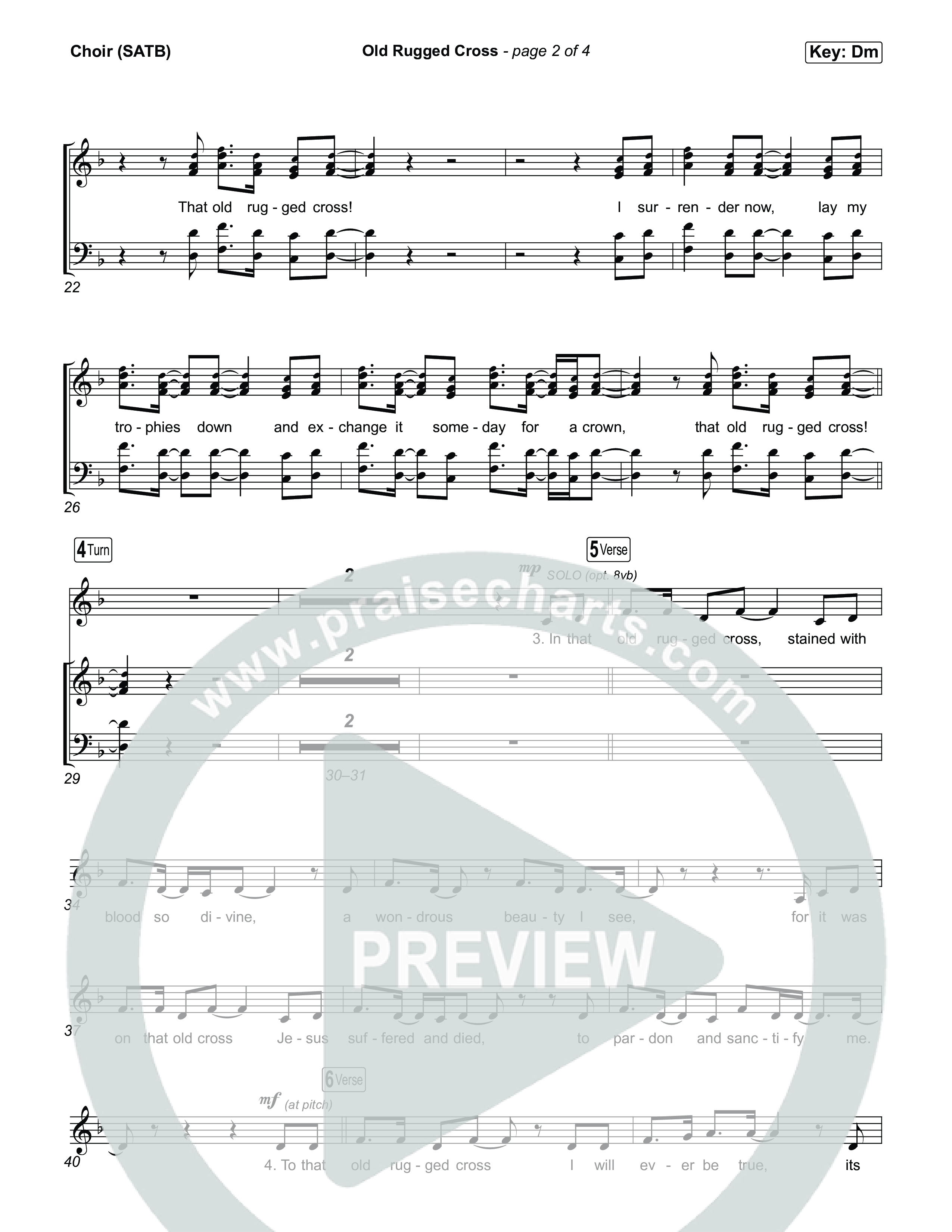 Old Rugged Cross Choir Sheet (SATB) (Tommee Profitt / Ben Fuller)