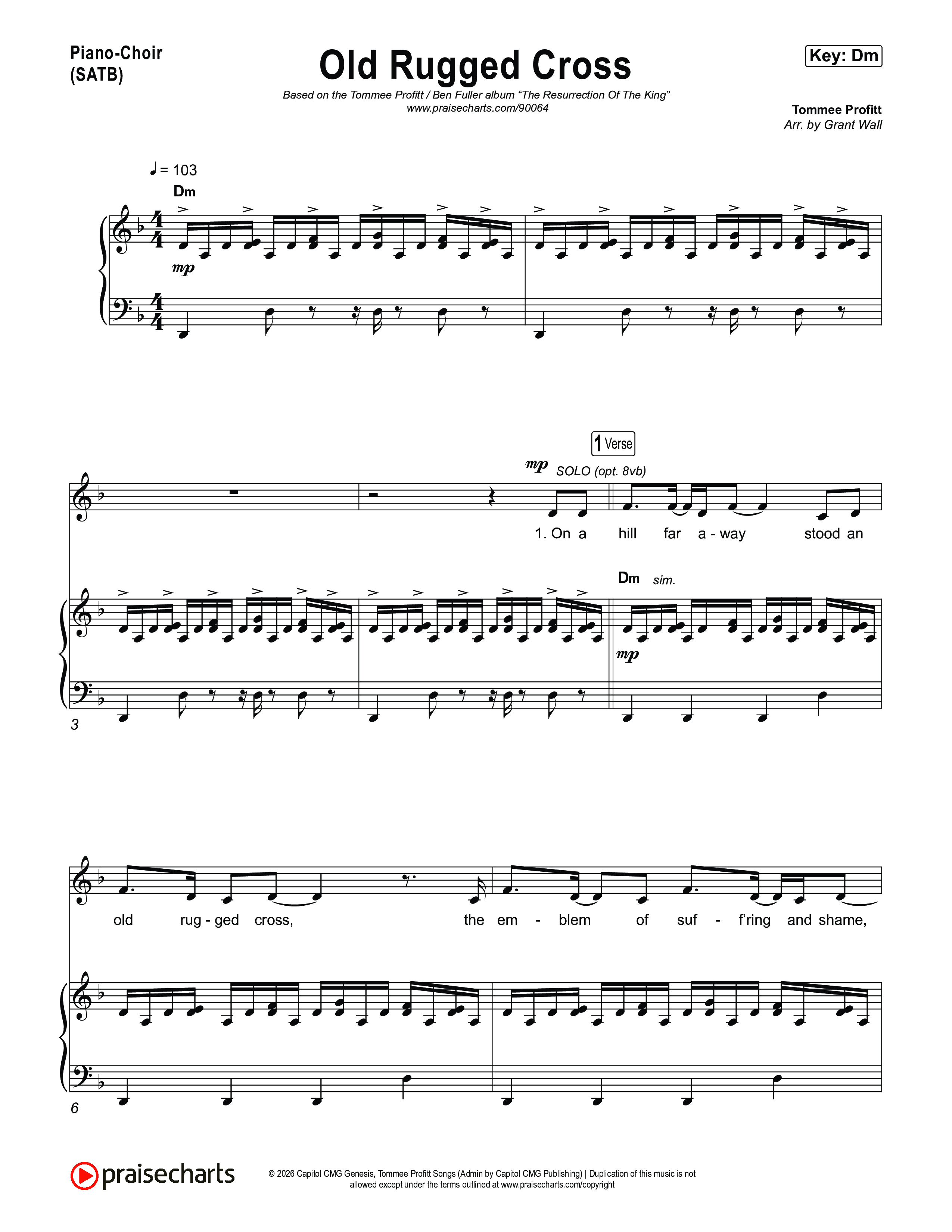 Old Rugged Cross Piano/Vocal Pack (Tommee Profitt / Ben Fuller)