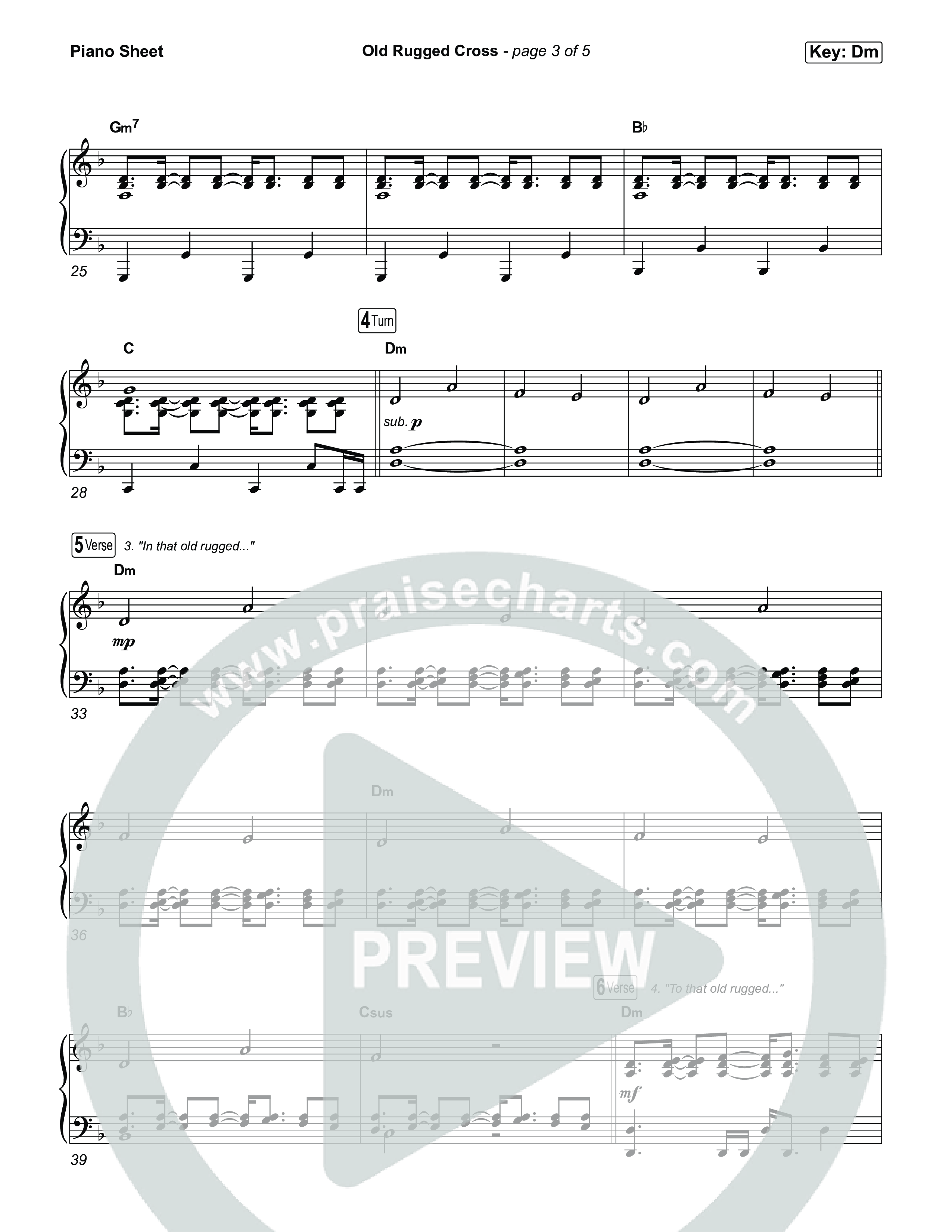 Old Rugged Cross Piano Sheet (Tommee Profitt / Ben Fuller)