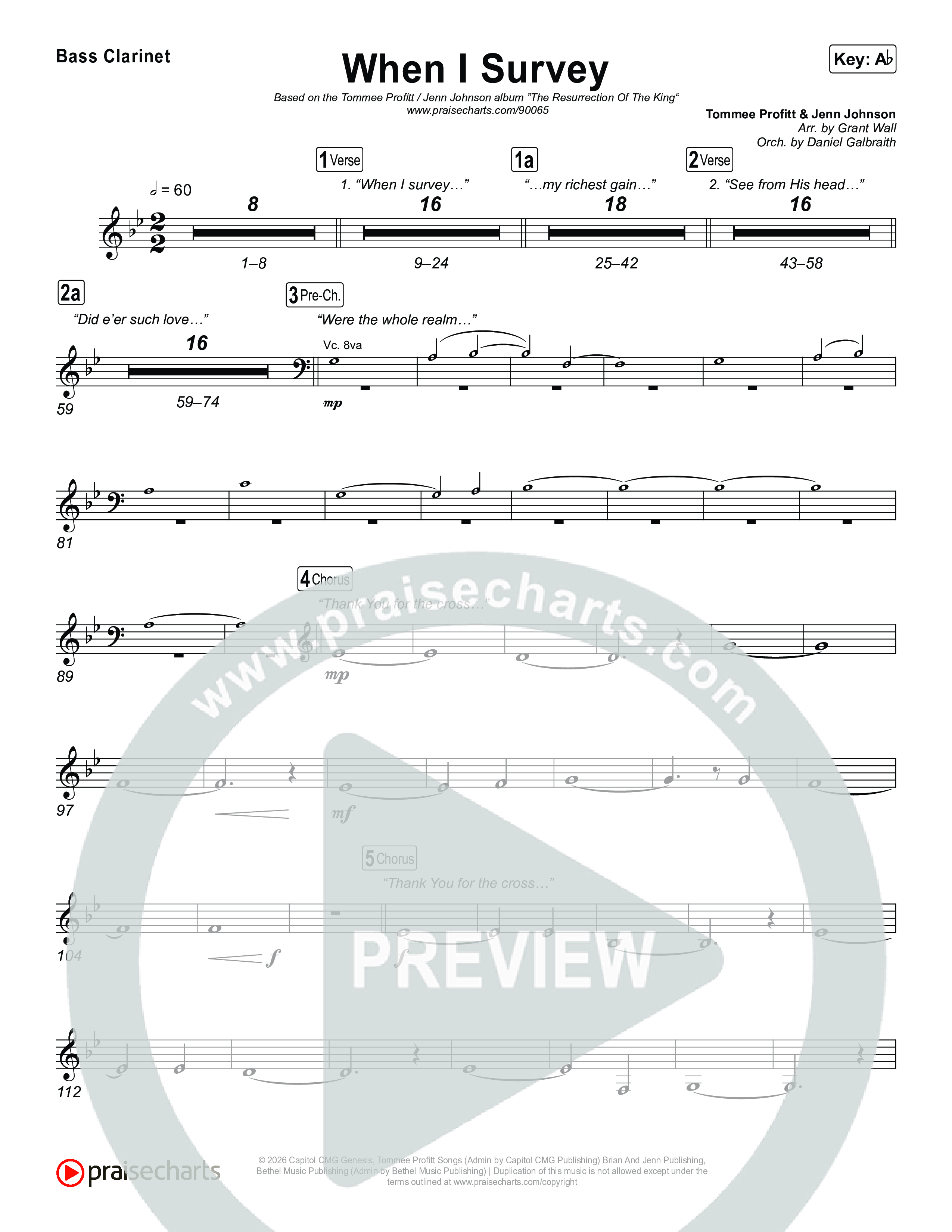 When I Survey Bass Clarinet (Tommee Profitt / Jenn Johnson)