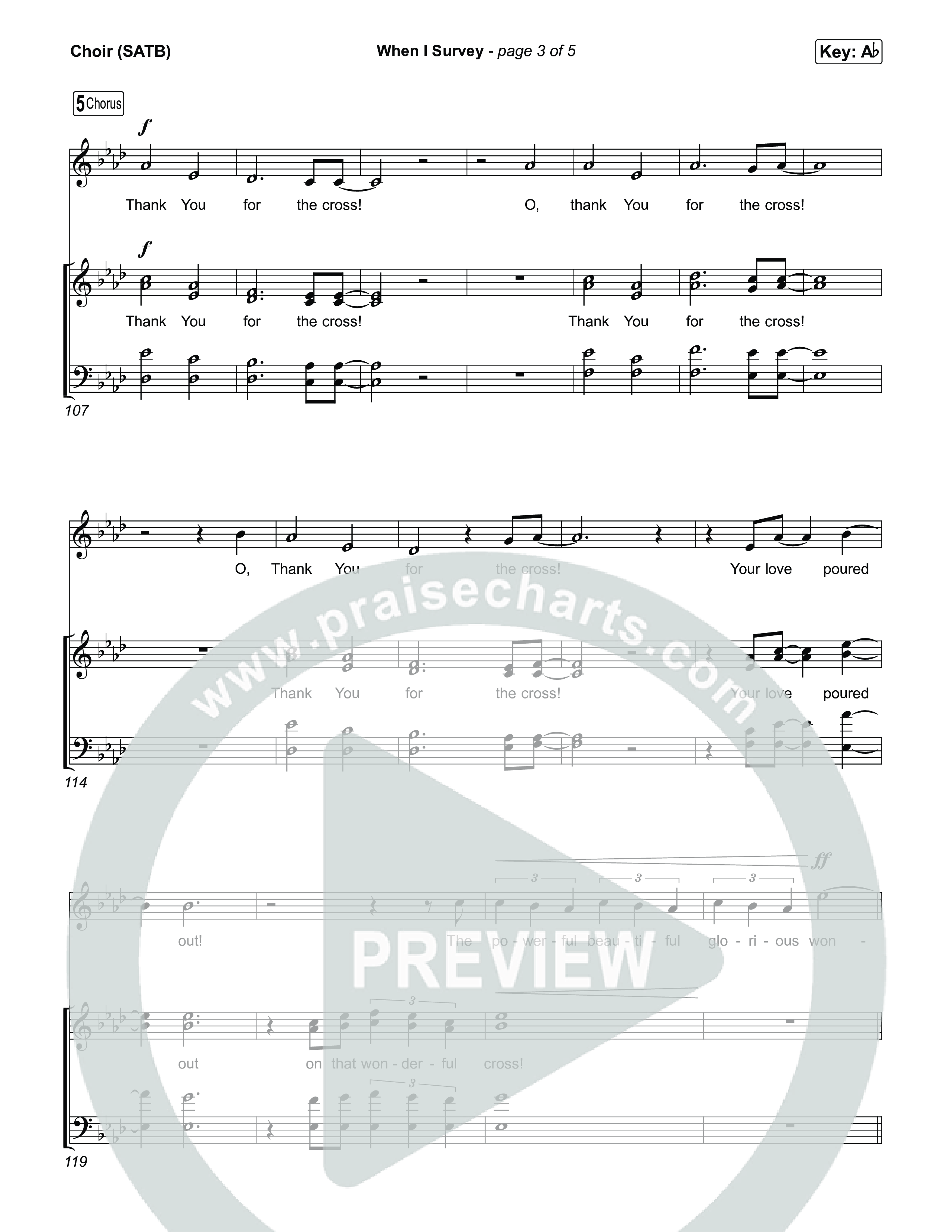 When I Survey Choir Sheet (SATB) (Tommee Profitt / Jenn Johnson)