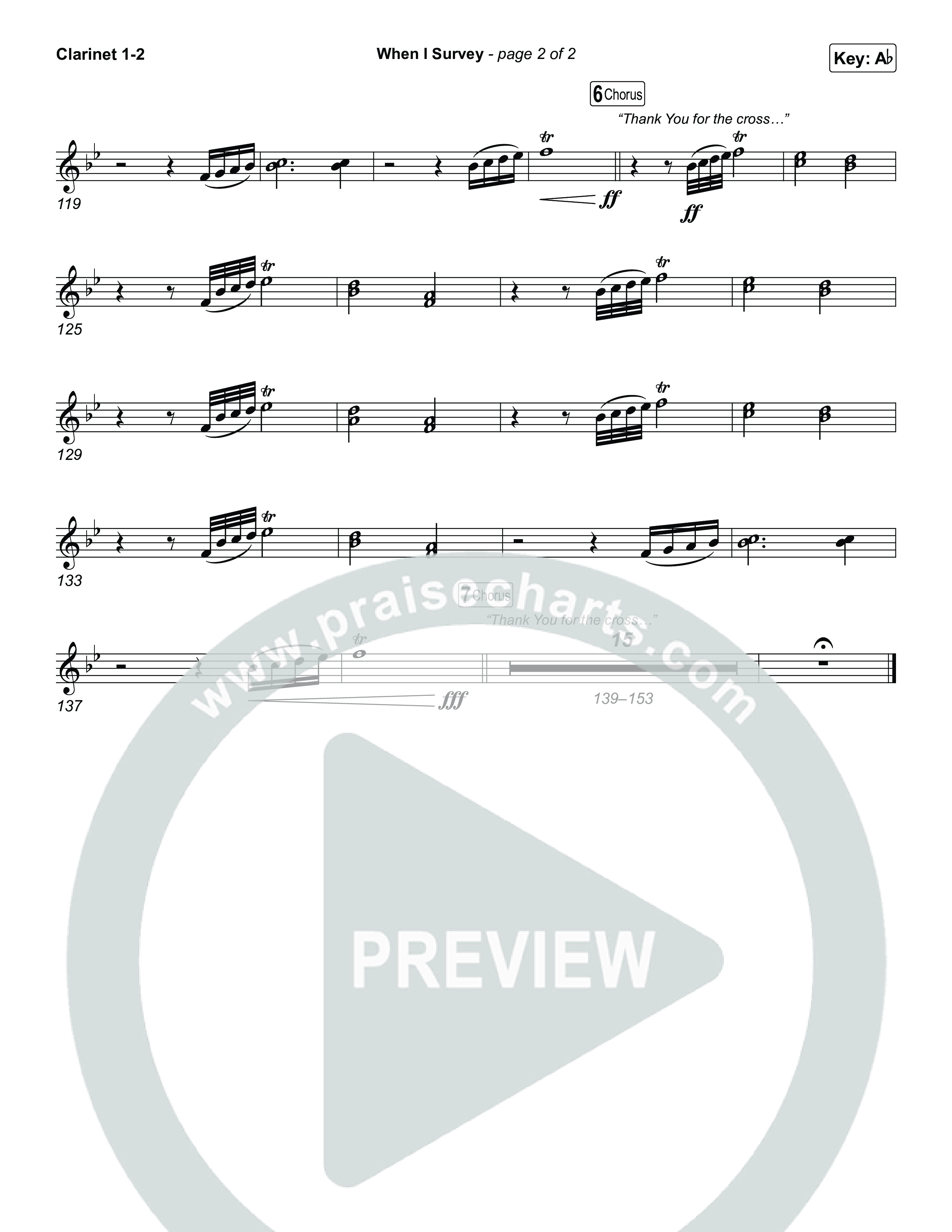 When I Survey Clarinet 1/2 (Tommee Profitt / Jenn Johnson)