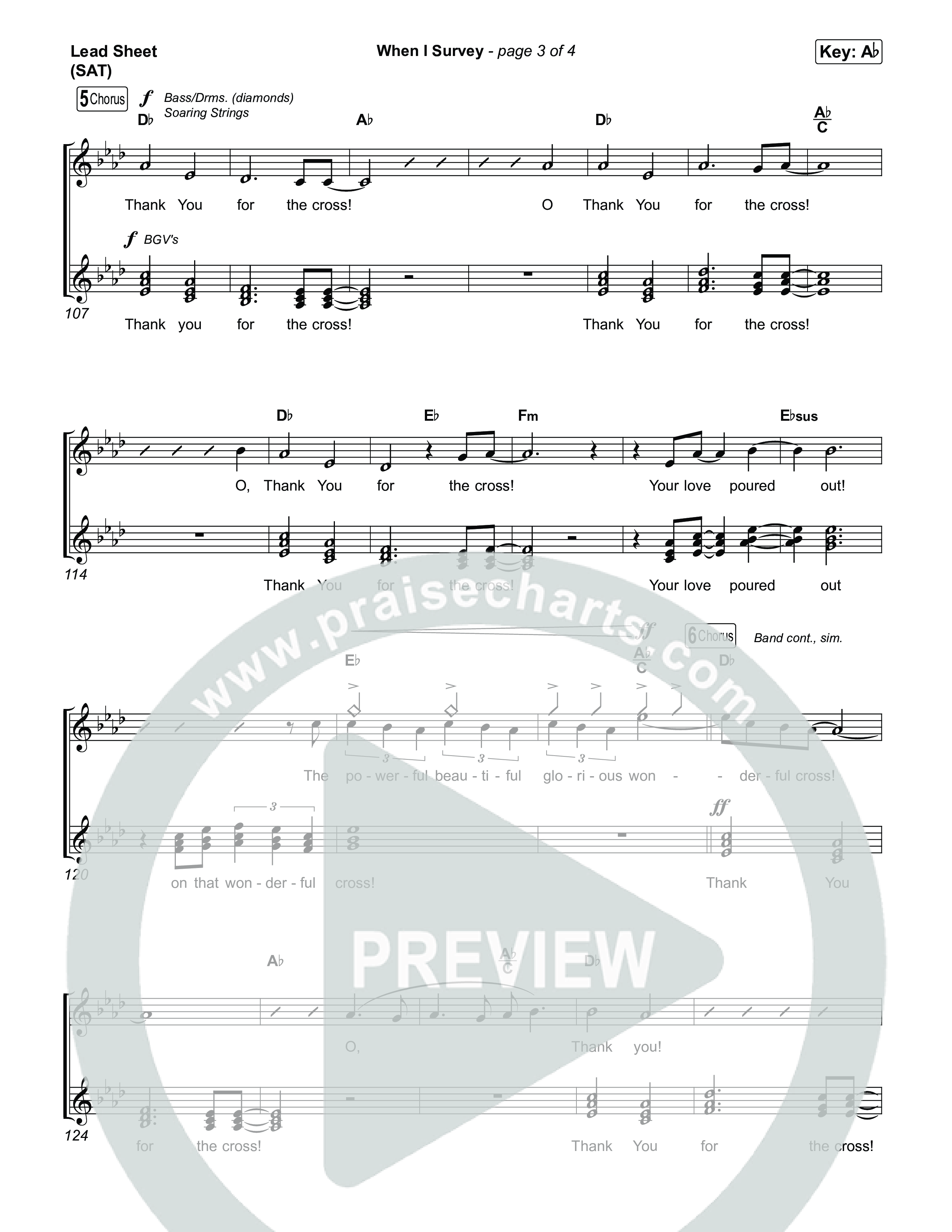 When I Survey Lead Sheet (SAT) (Tommee Profitt / Jenn Johnson)