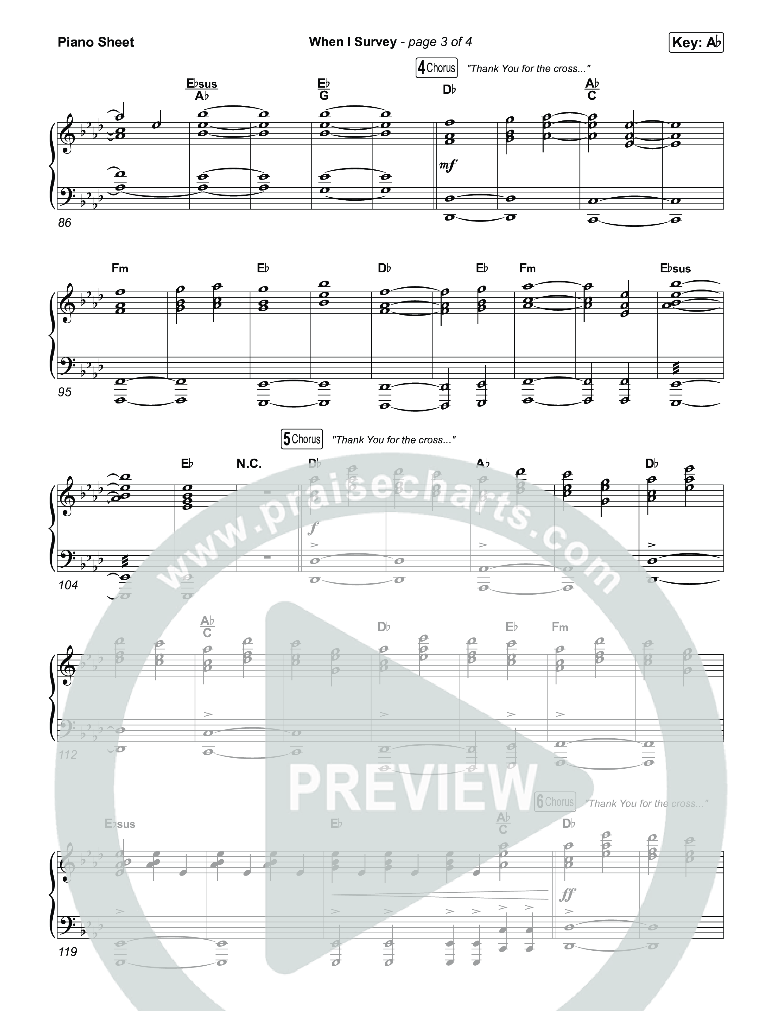 When I Survey Piano Sheet (Tommee Profitt / Jenn Johnson)