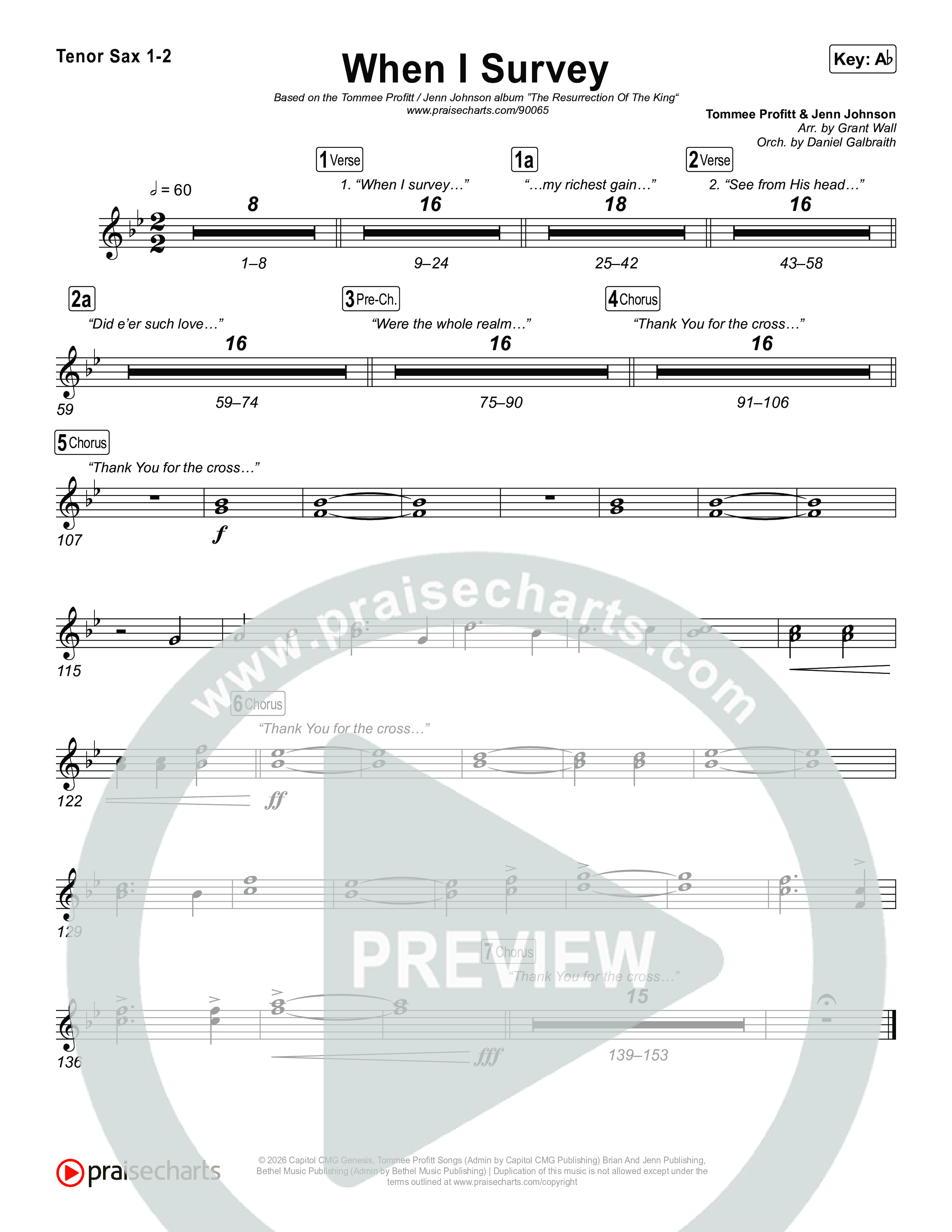 When I Survey Tenor Sax 1,2 (Tommee Profitt / Jenn Johnson)