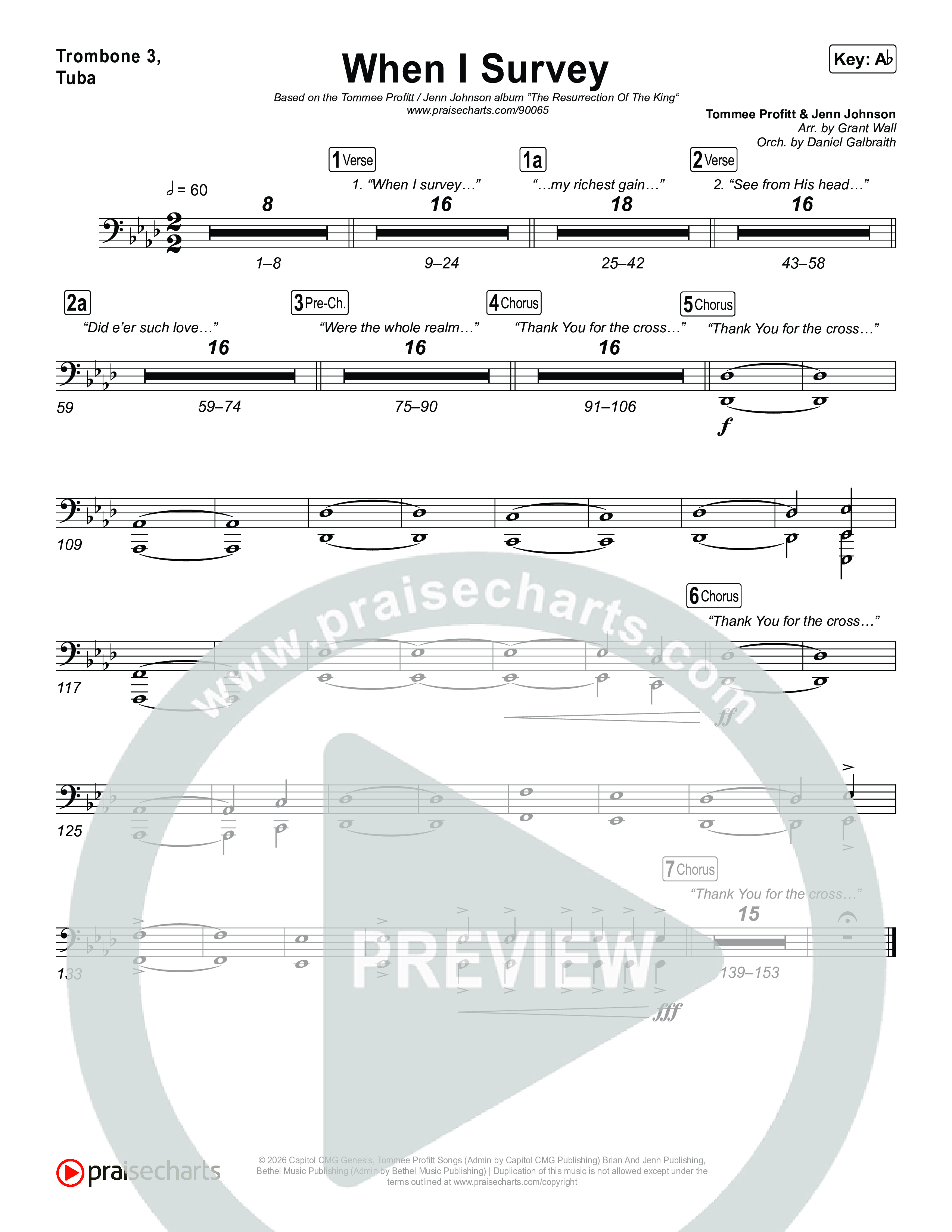 When I Survey Trombone 3/Tuba (Tommee Profitt / Jenn Johnson)