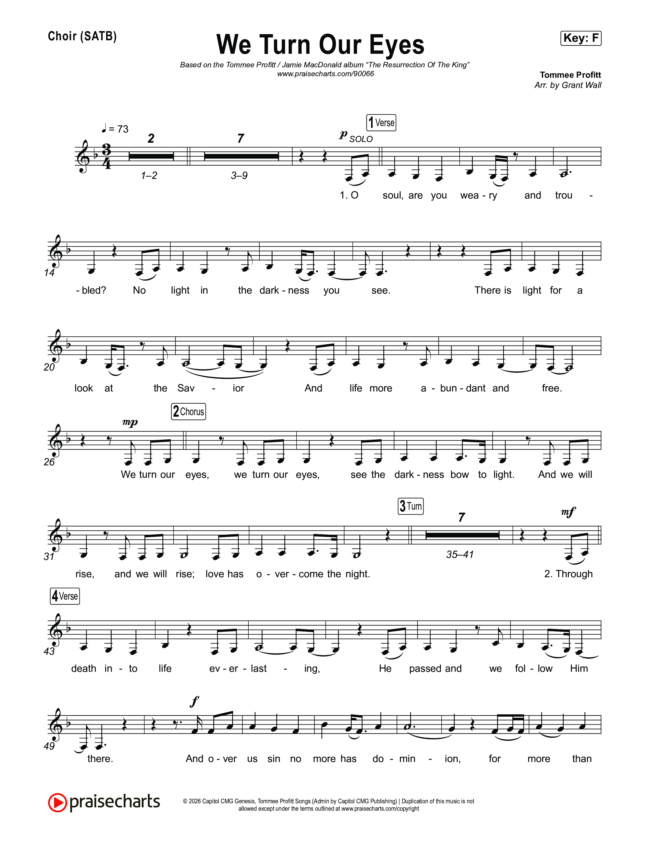 We Turn Our Eyes Choir Sheet (SATB) (Tommee Profitt / Jamie MacDonald)