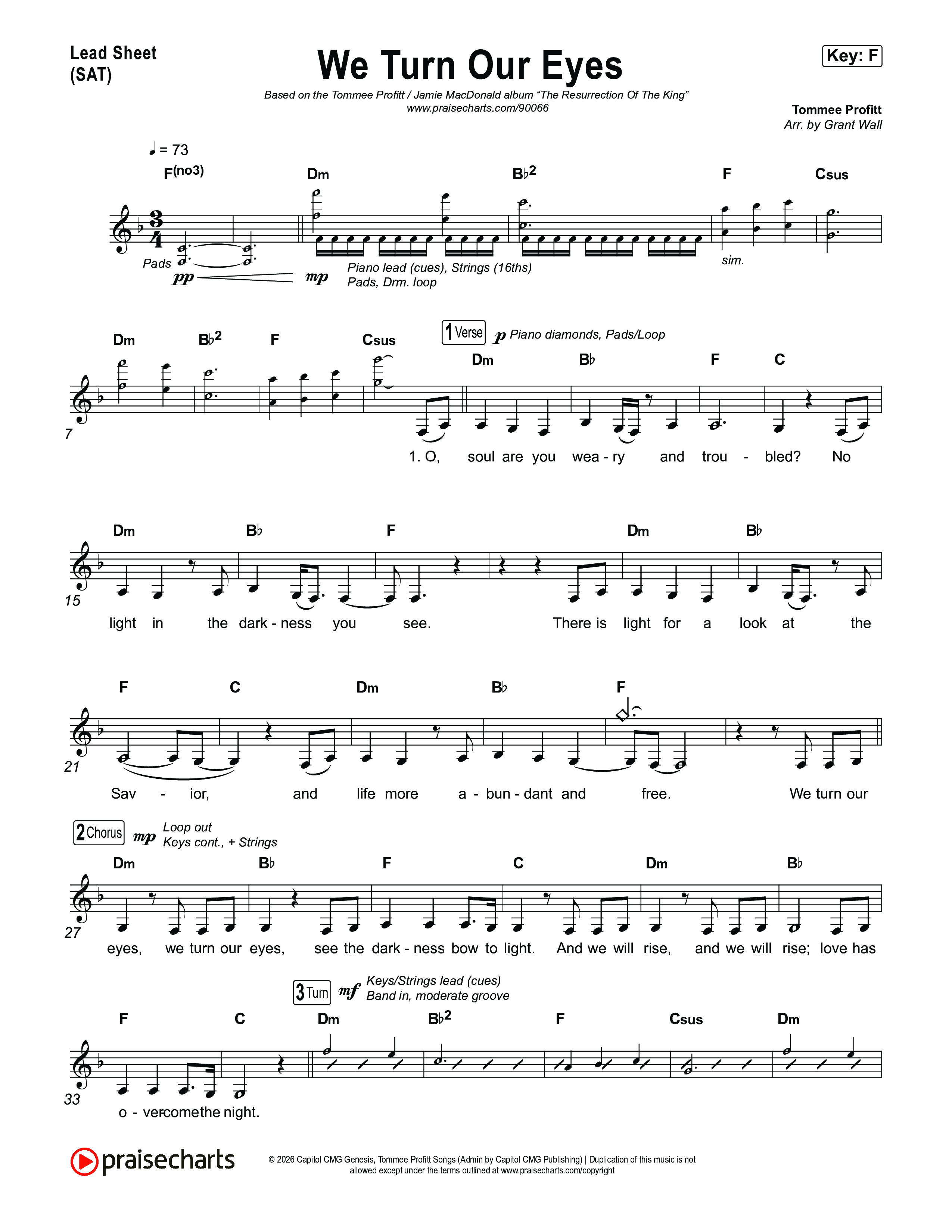 We Turn Our Eyes Lead Sheet (SAT) (Tommee Profitt / Jamie MacDonald)