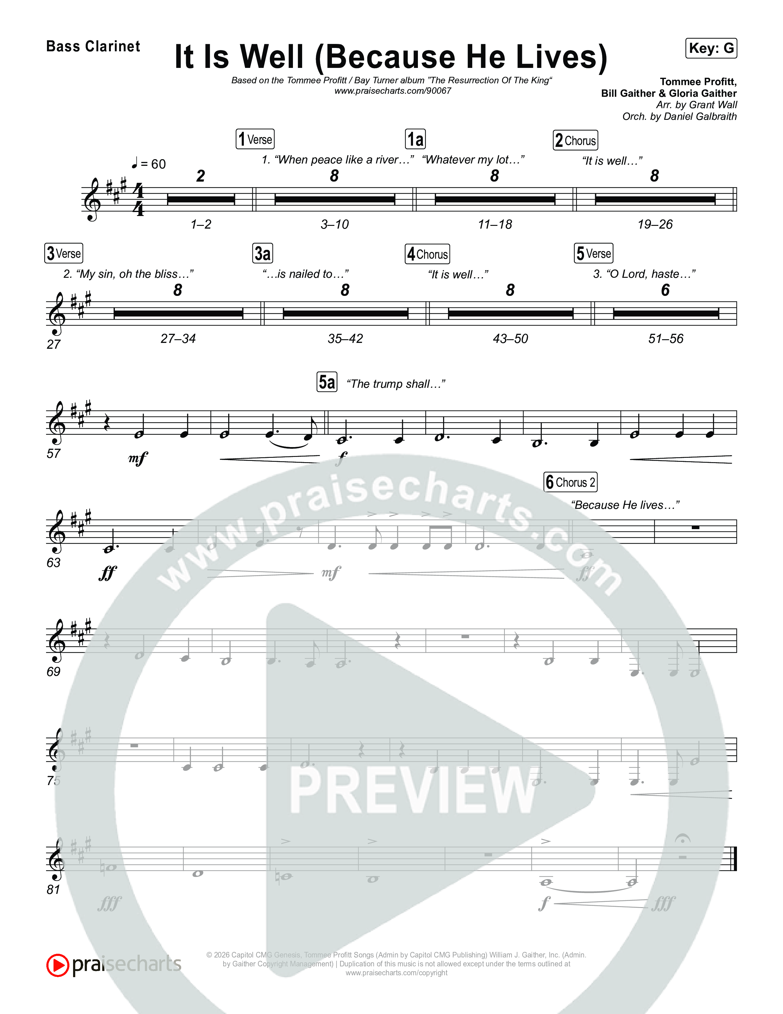 It Is Well (Because He Lives) Clarinet 1,2 (Tommee Profitt / Bay Turner)