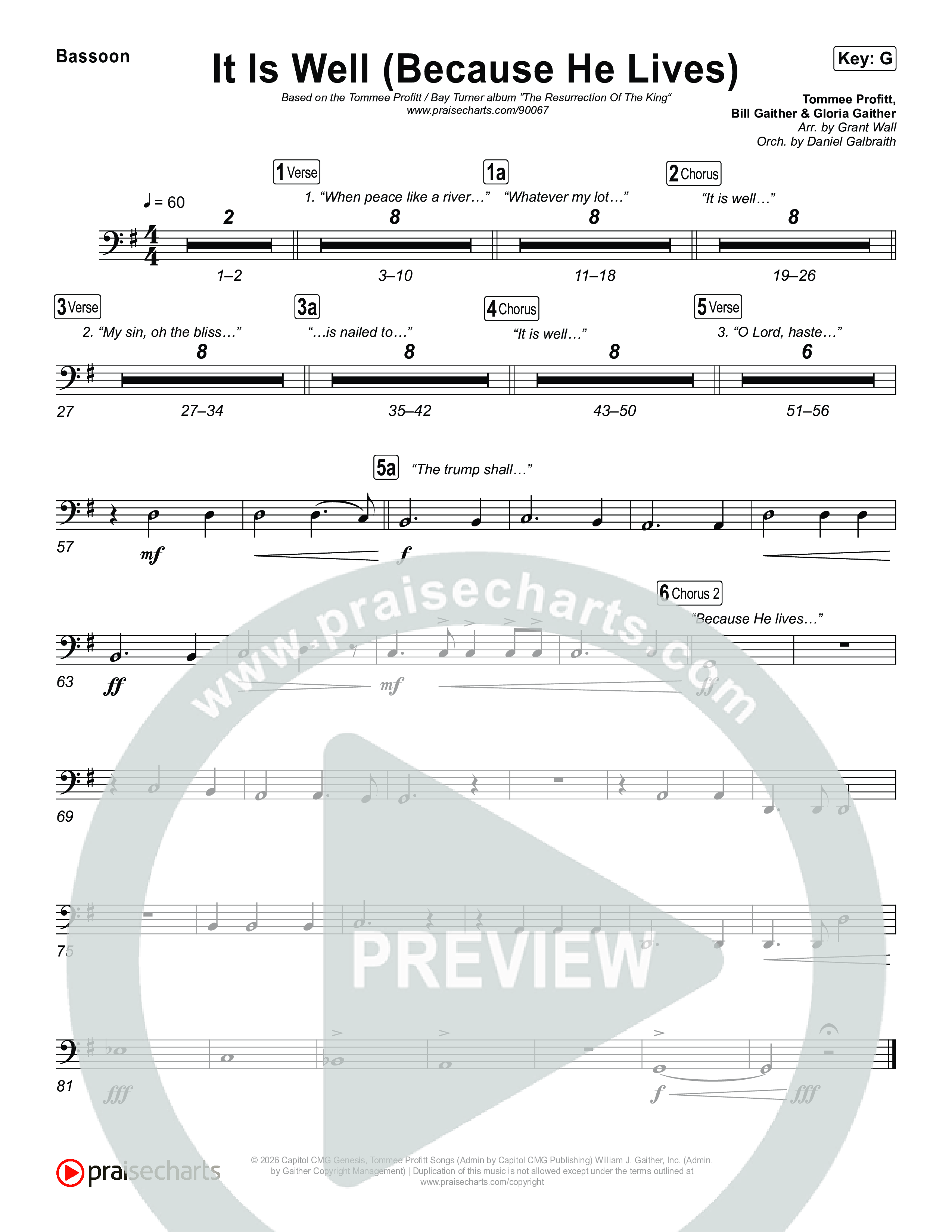 It Is Well (Because He Lives) Bassoon (Tommee Profitt / Bay Turner)