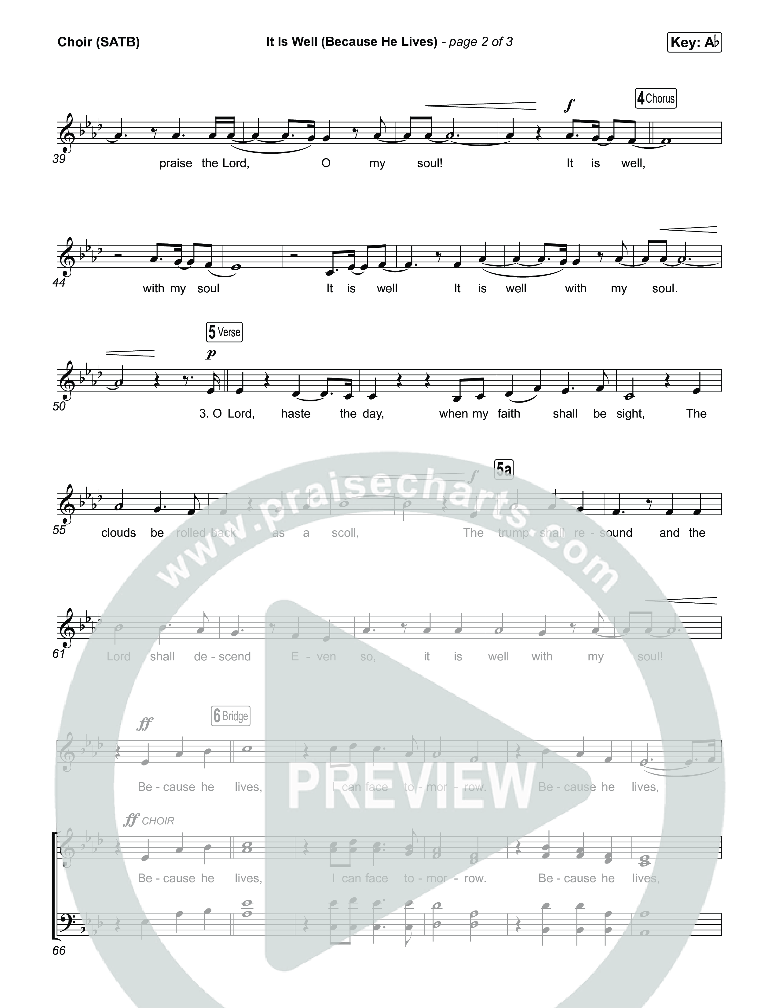 It Is Well (Because He Lives) Choir Sheet (SATB) (Tommee Profitt / Bay Turner)