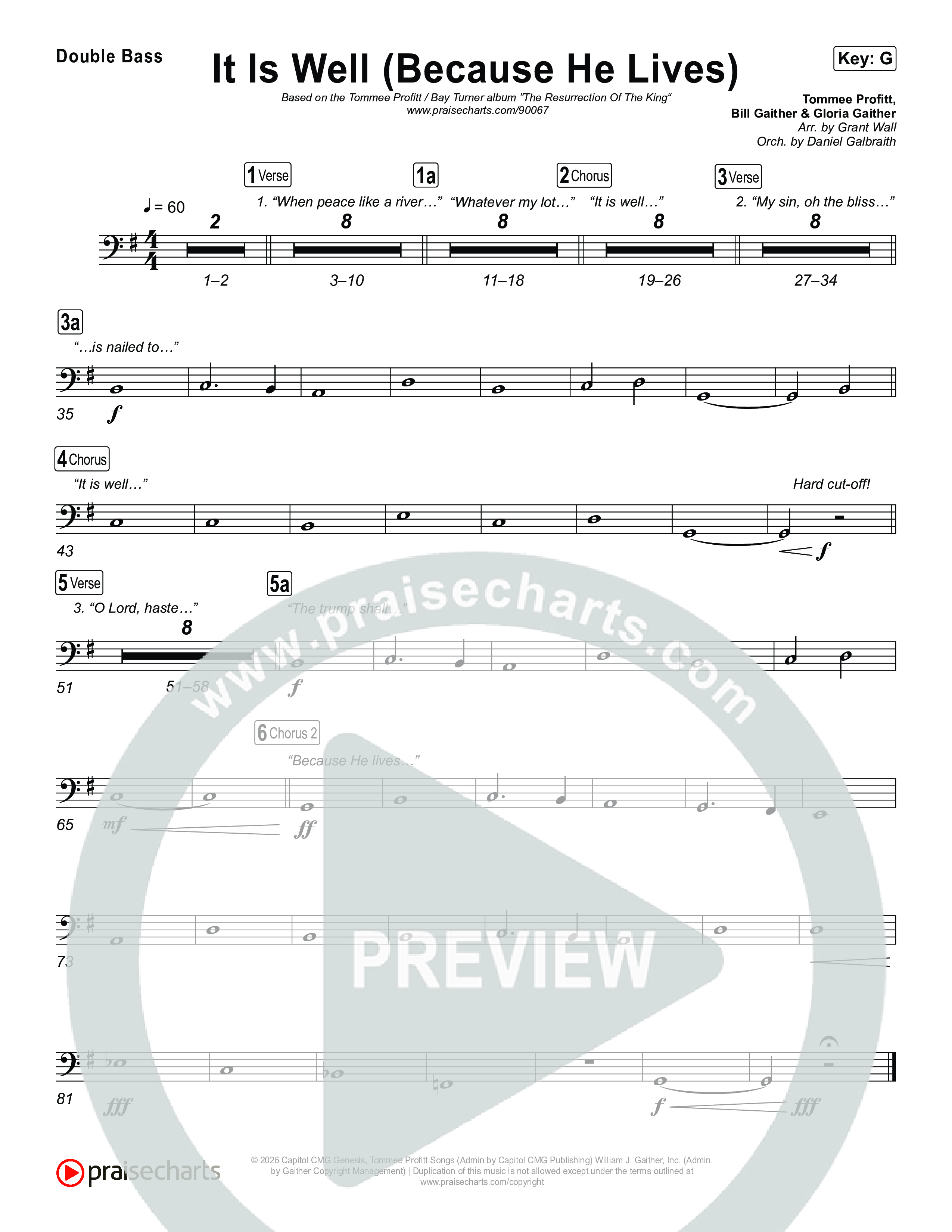 It Is Well (Because He Lives) String Bass (Tommee Profitt / Bay Turner)