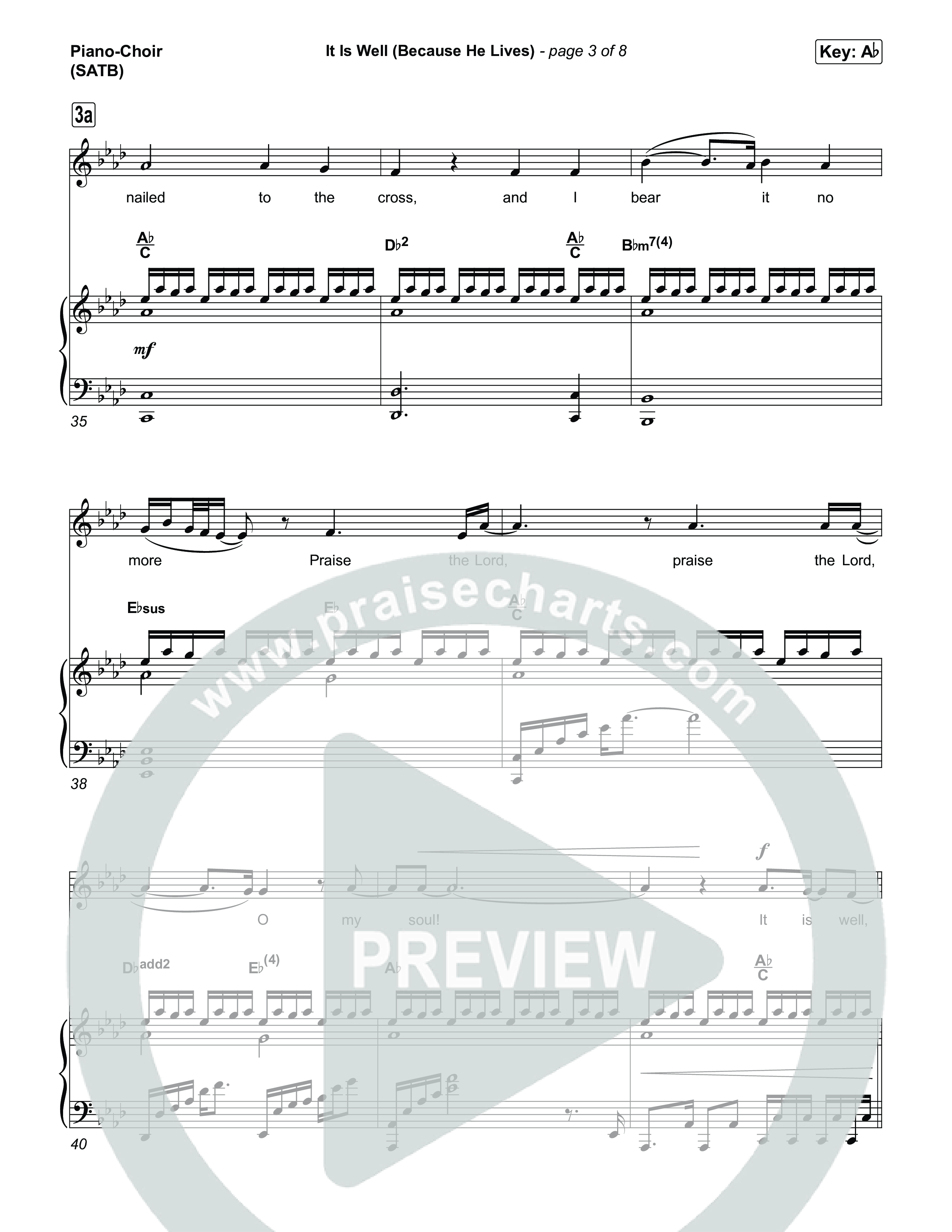 It Is Well (Because He Lives) Piano/Vocal (SATB) (Tommee Profitt / Bay Turner)