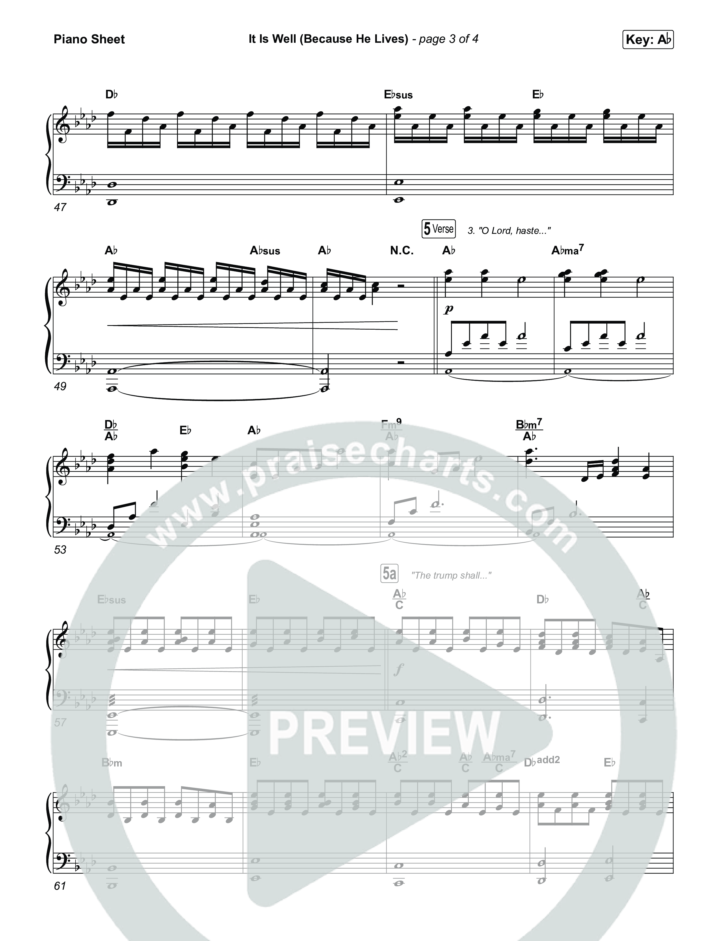 It Is Well (Because He Lives) Piano Sheet (Tommee Profitt / Bay Turner)