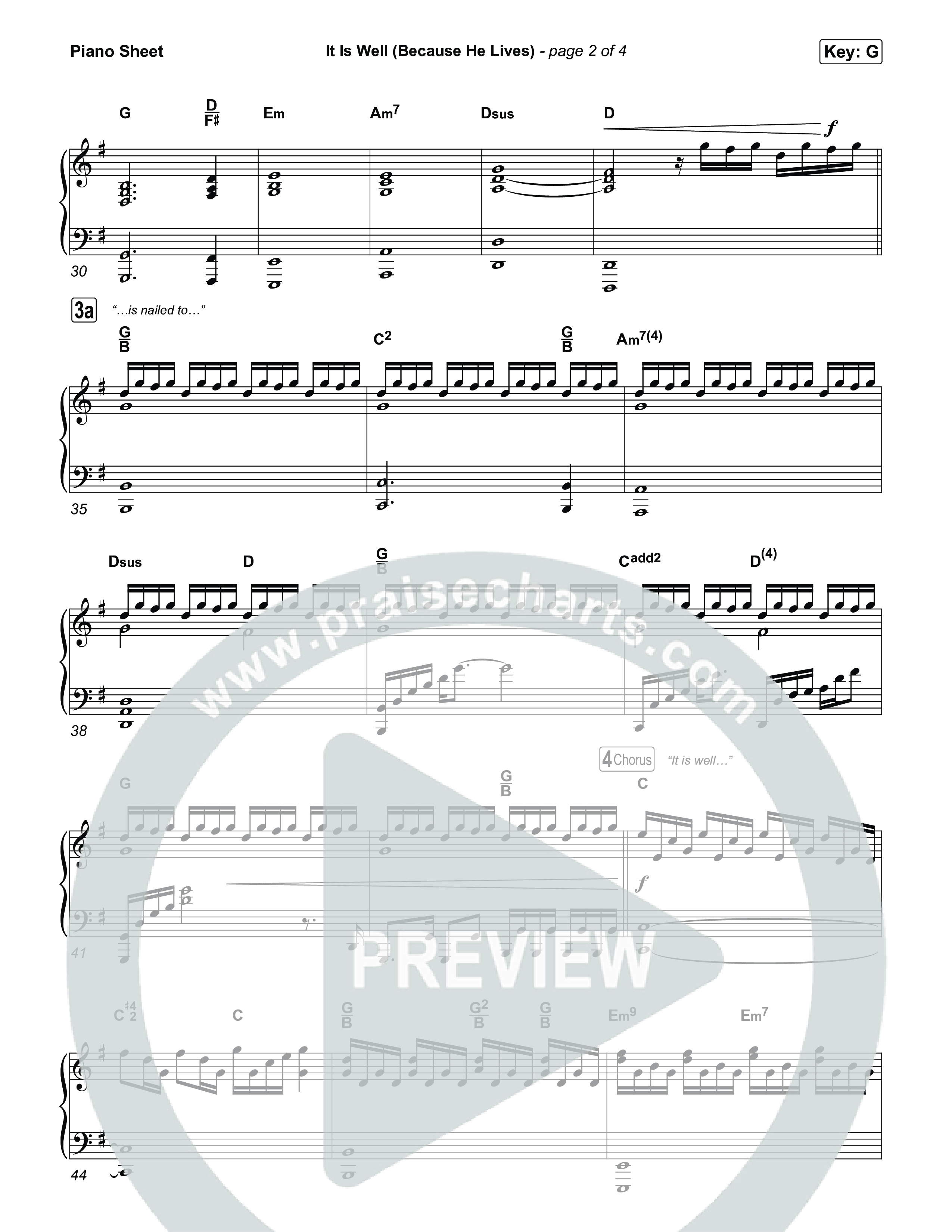 It Is Well (Because He Lives) Piano Sheet (Tommee Profitt / Bay Turner)